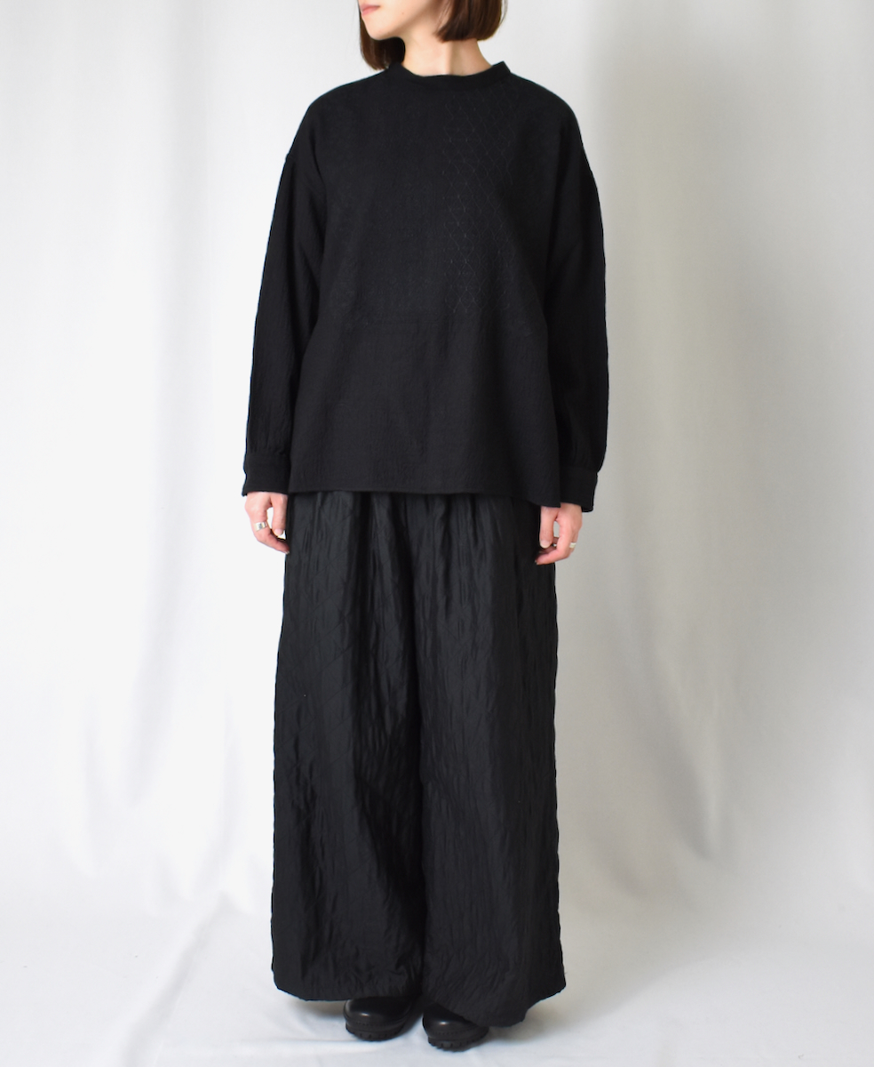 NMDS23523 (パンツ) QUILTED HANDWOVEN COTTON SILK PLAIN EASY PANTS