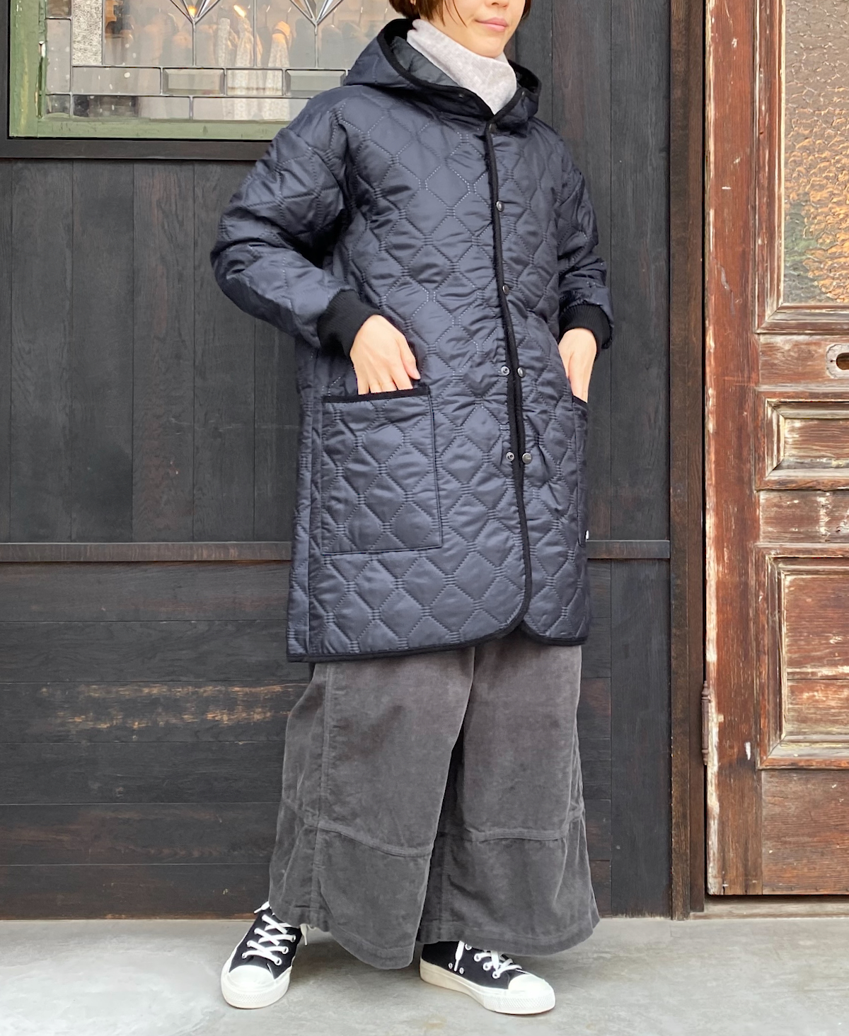 ○NAM2352PP (コート) POLY×POLY HEAT QUILT OVERSIZED MID-LENGTH 