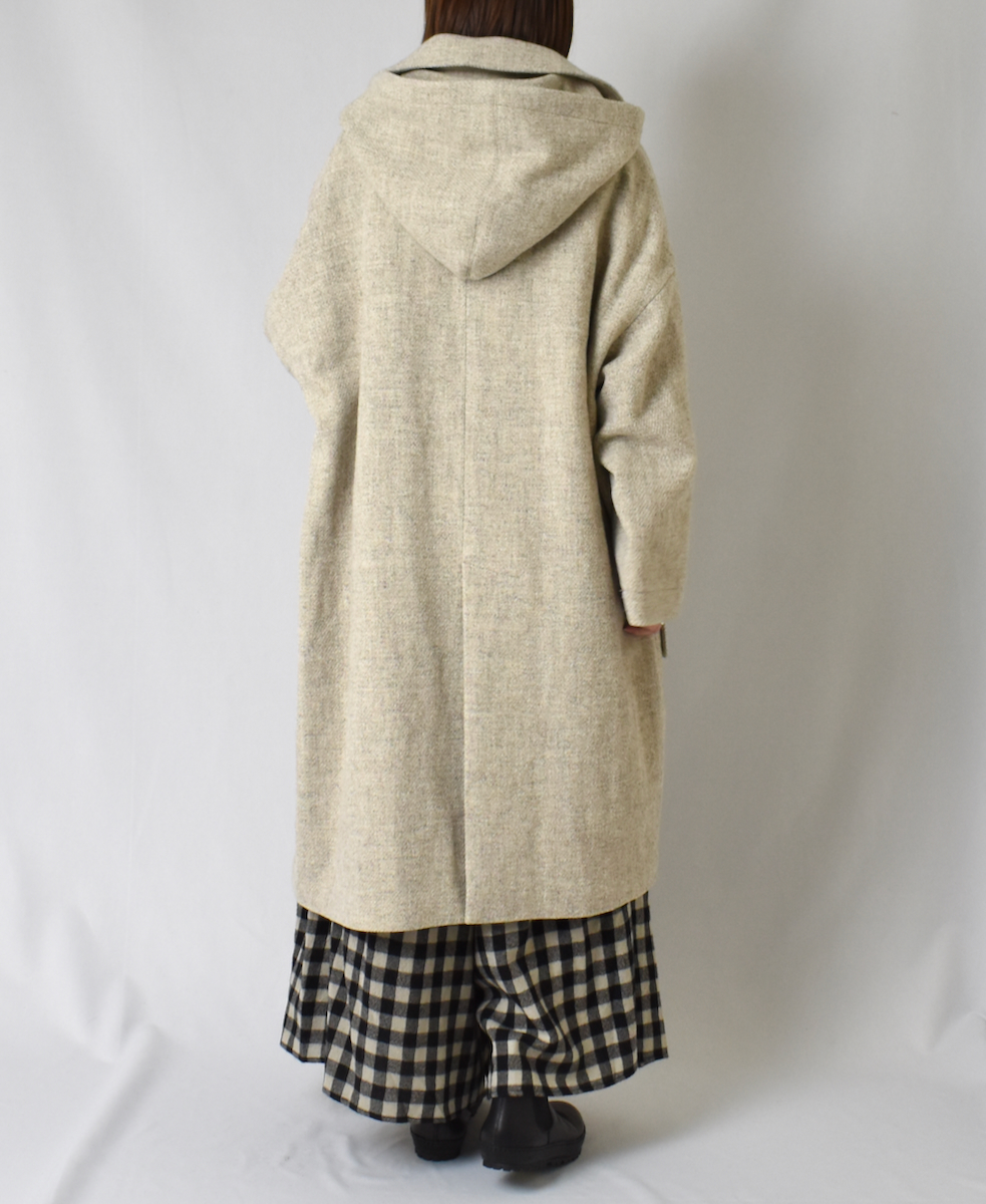 JNMDS1951TW (コート) BRITISH WOOL TWEED DETACHABLE HOODED COAT