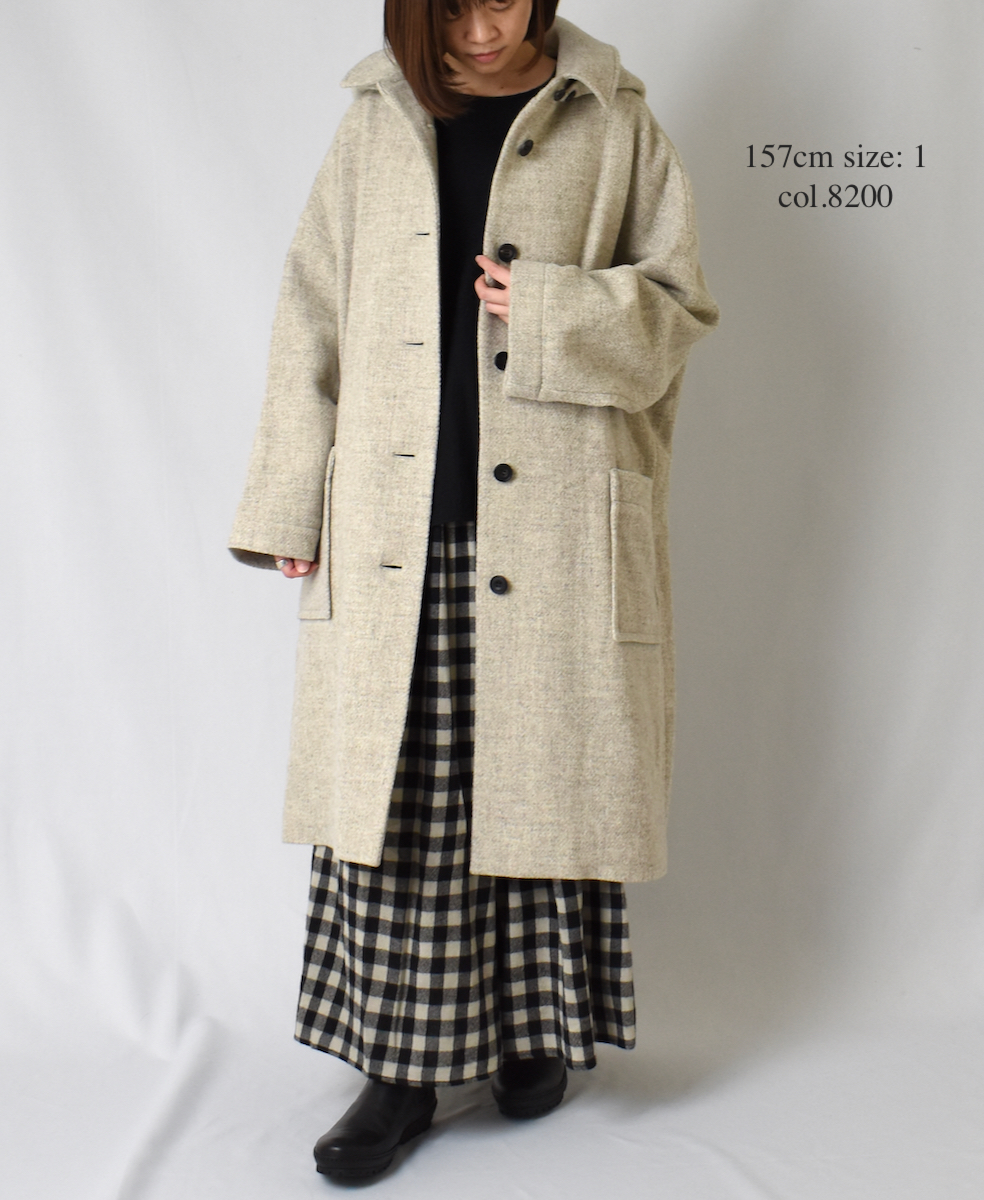 JNMDS1951TW (コート) BRITISH WOOL TWEED DETACHABLE HOODED COAT