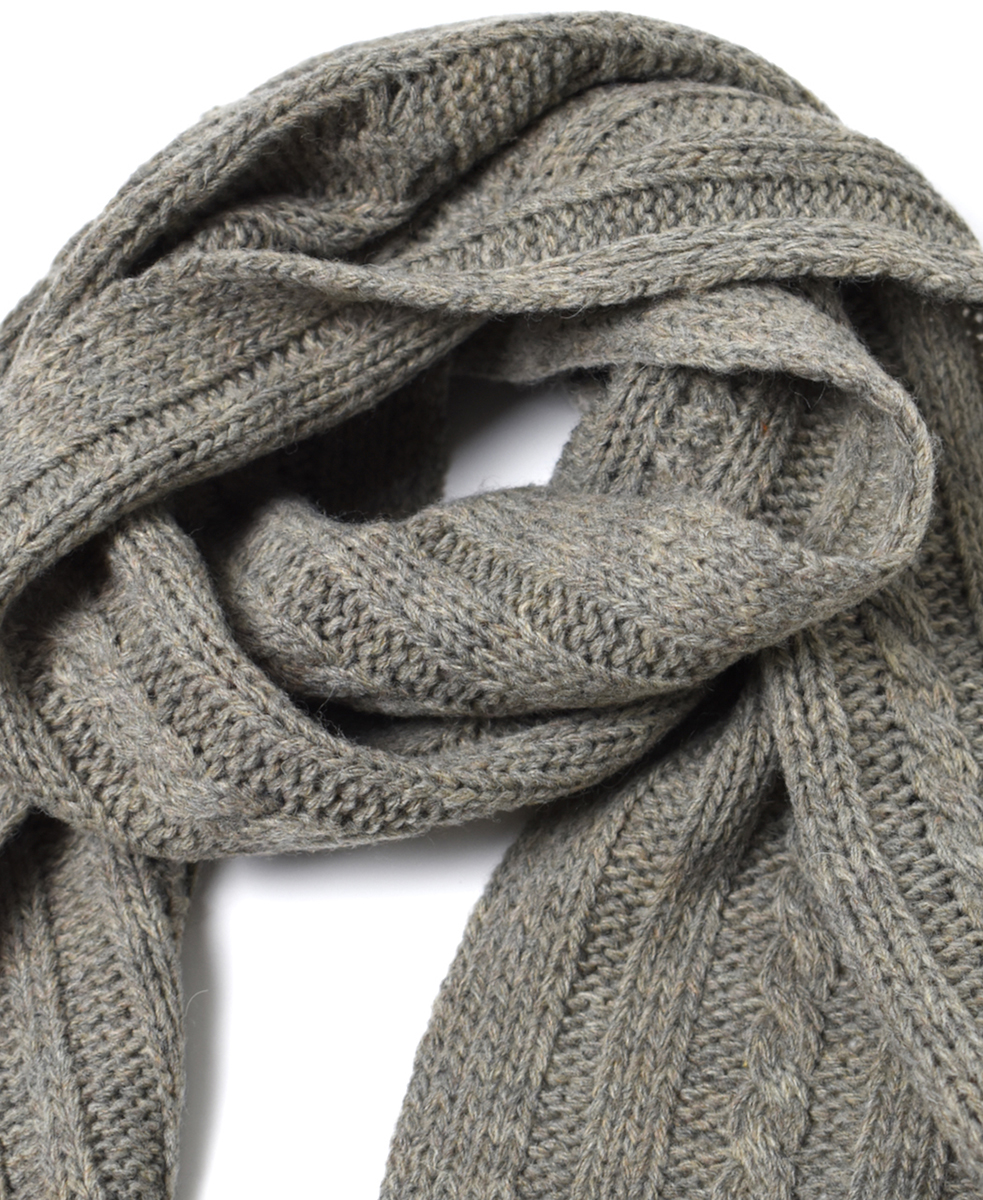 BNHT2251 (スカーフ) WOOL CABLE SCARF