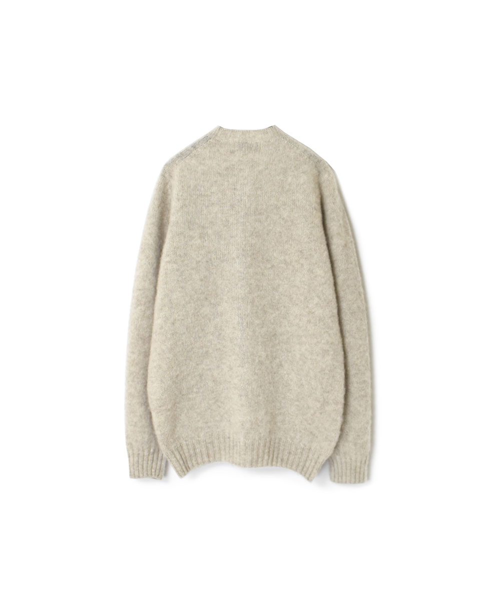 NJT2351 (ニット) SHETLAND WOOL PLAIN HEAVY BRUSH SEAM FREE CREW