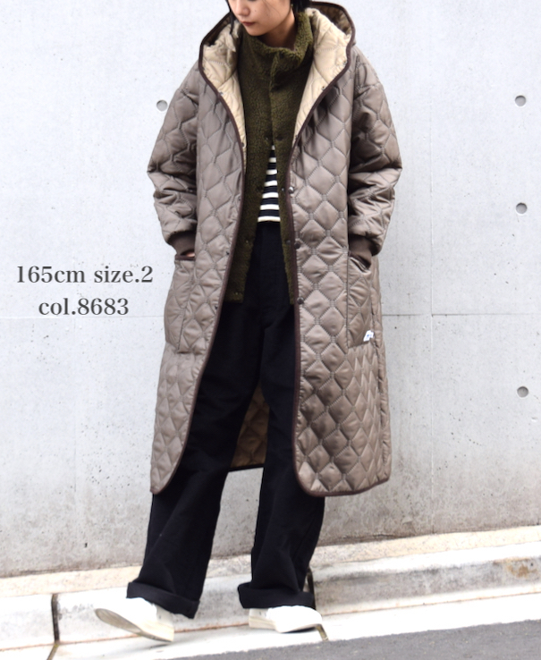 NAM2154PP (コート) POLY×POLY HEAT QUILT OVERSIZED HOODED COAT WITH