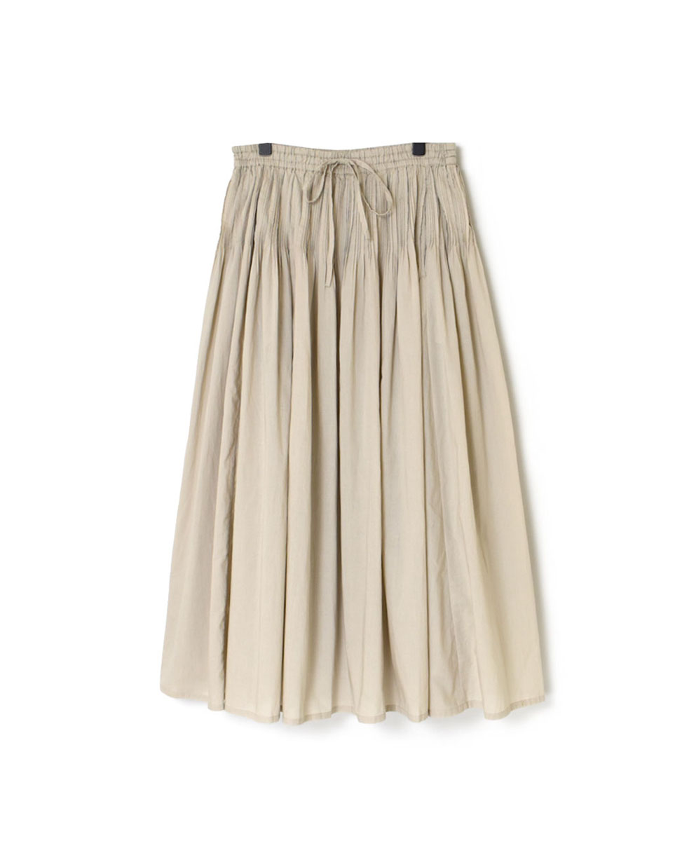 NMDS24122 (スカート) 60’S ORGANIC CAMBRIC RANDOM PLEATS FLARED SKIRT