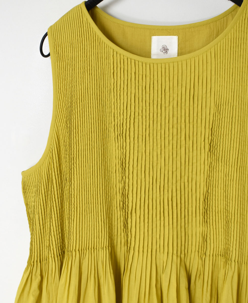 NMDS23124 (ワンピース) 80'S ORGANIC VOILE PLAIN MINI PINTUCK NO/SL PULLOVER DRESS