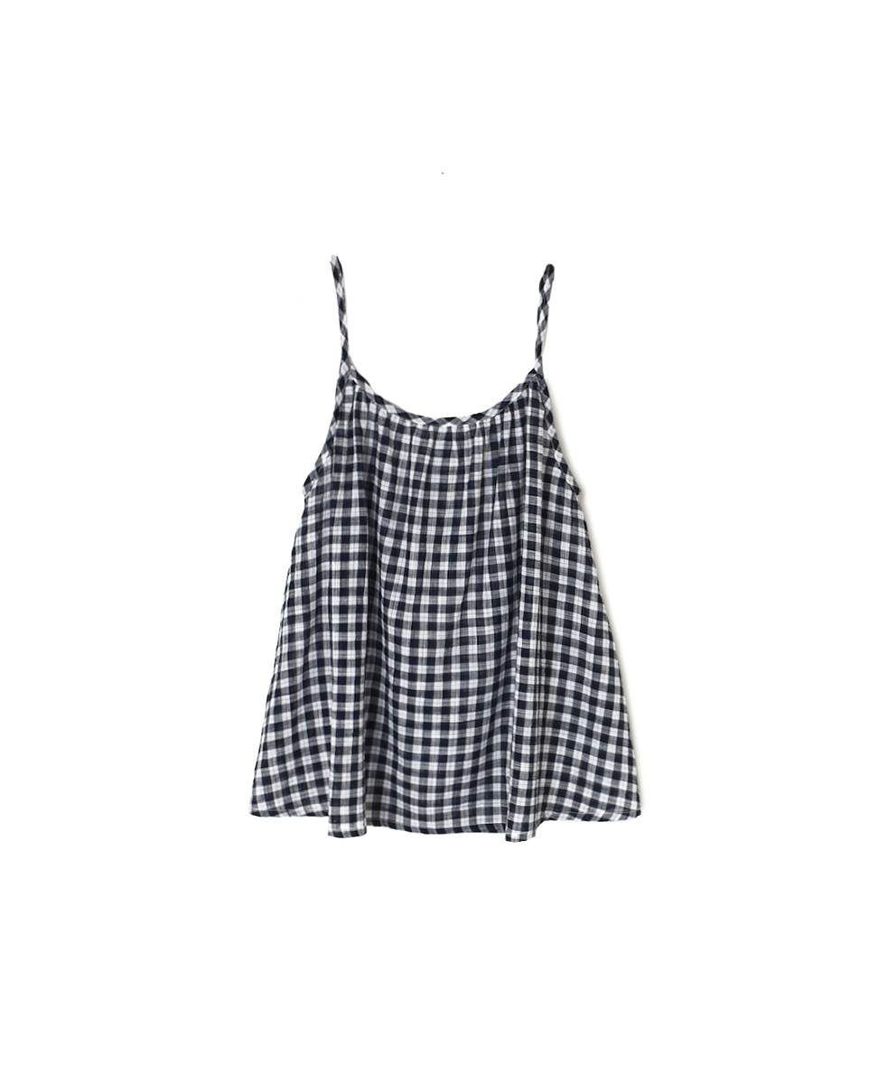 ●NSL24023 (キャミソール) COTTON FANCY GINGHAM CHECK GATHERED CAMISOLE