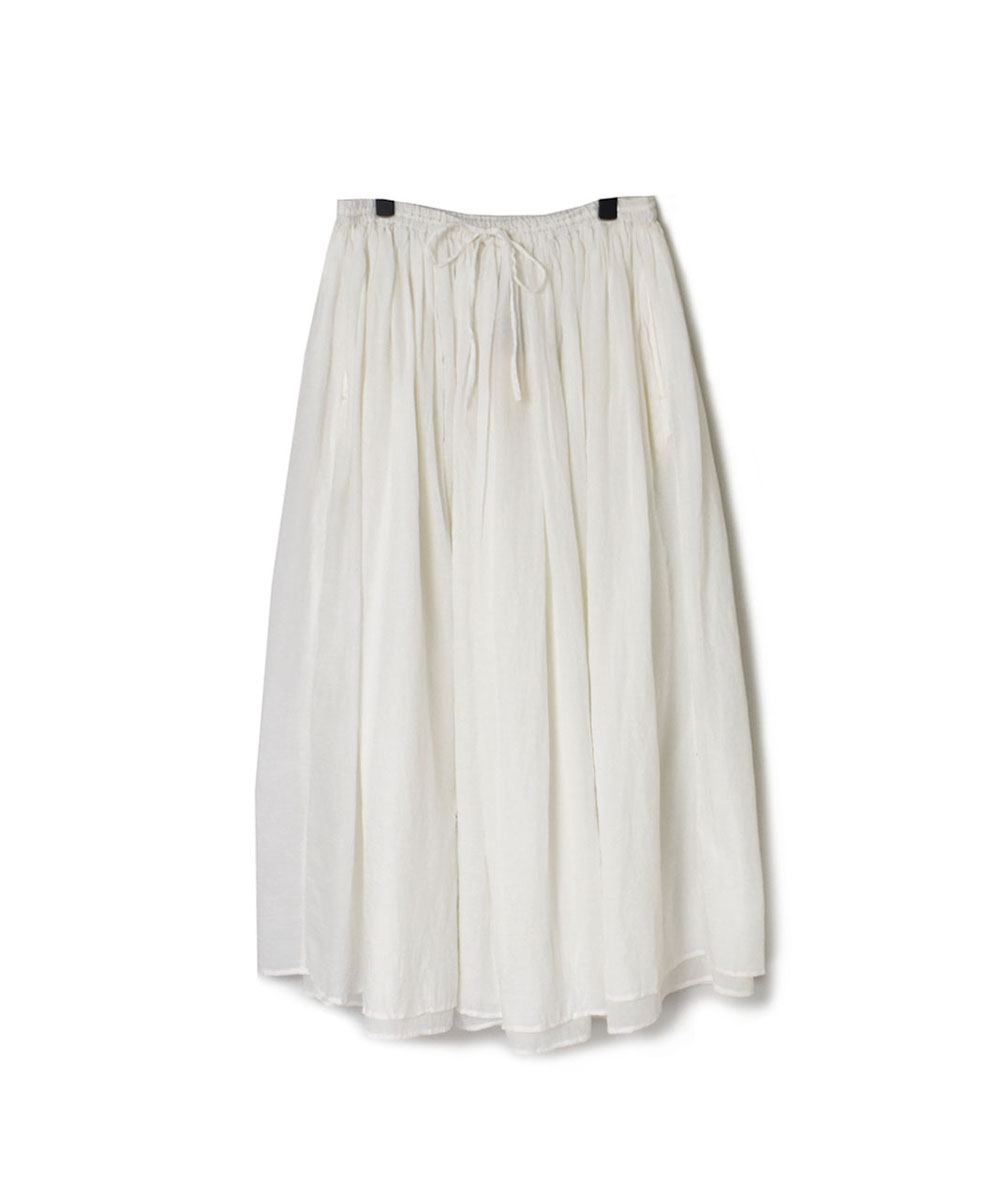 NSL24033 (スカート) COTTON VOILE LACE & PINTUCK LAYERED GATHER SKIRT