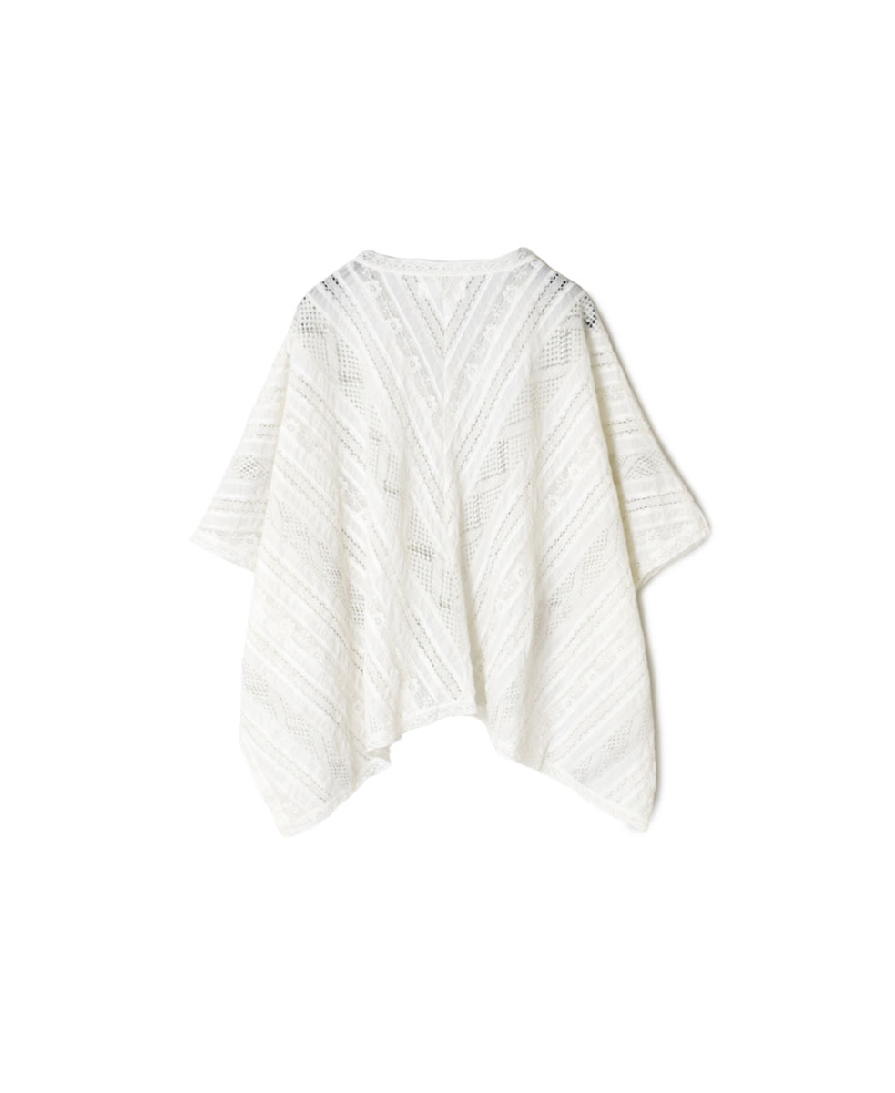 NSL23052 (ポンチョ) COTTON VOILE LACE & PINTUCK ALL LACE PONCHO