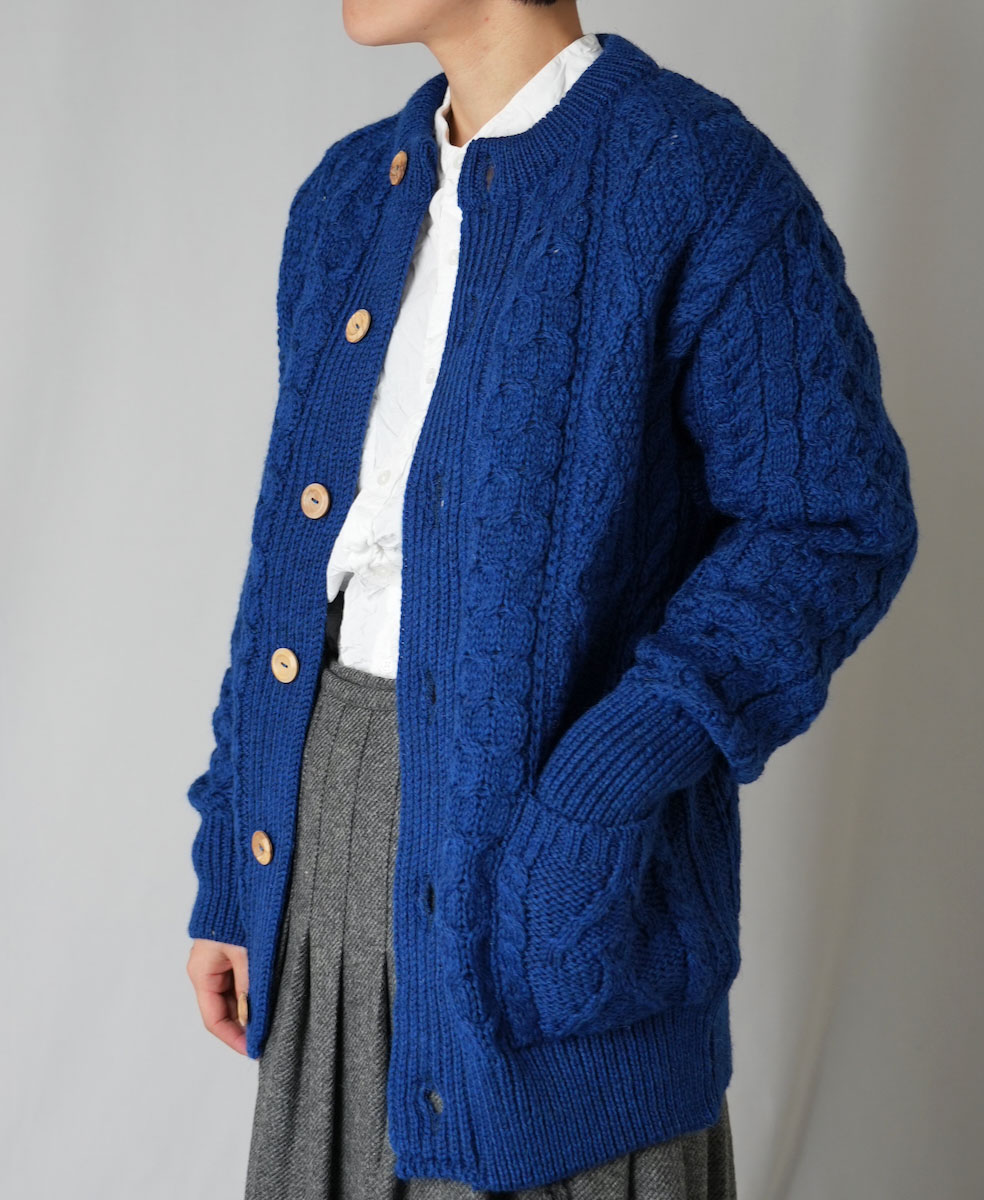 CHT1951W (ニット) WOOL ARAN CREW CARDIGAN (WOOD BUTTON)