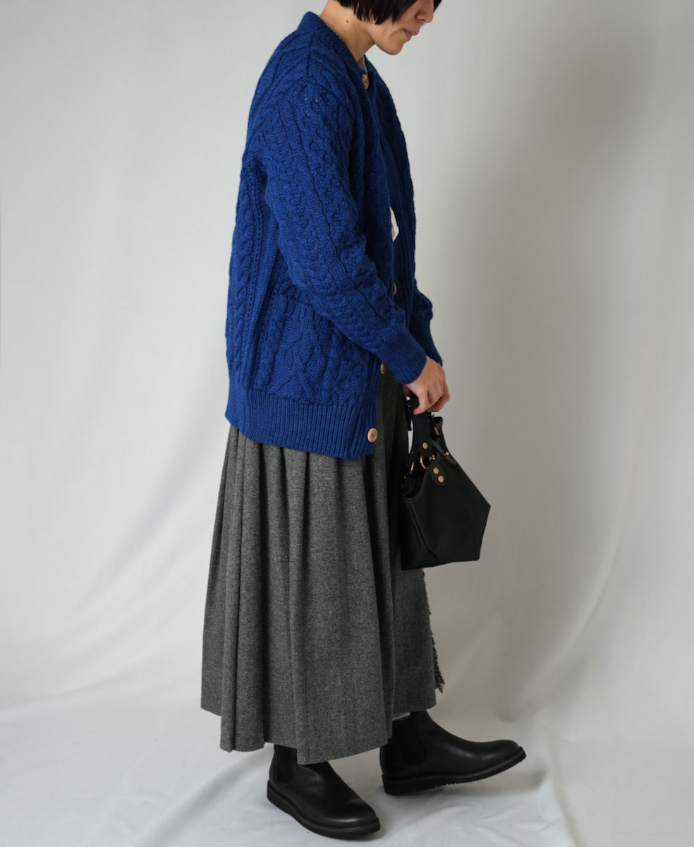 CHT1951W (ニット) WOOL ARAN CREW CARDIGAN (WOOD BUTTON)