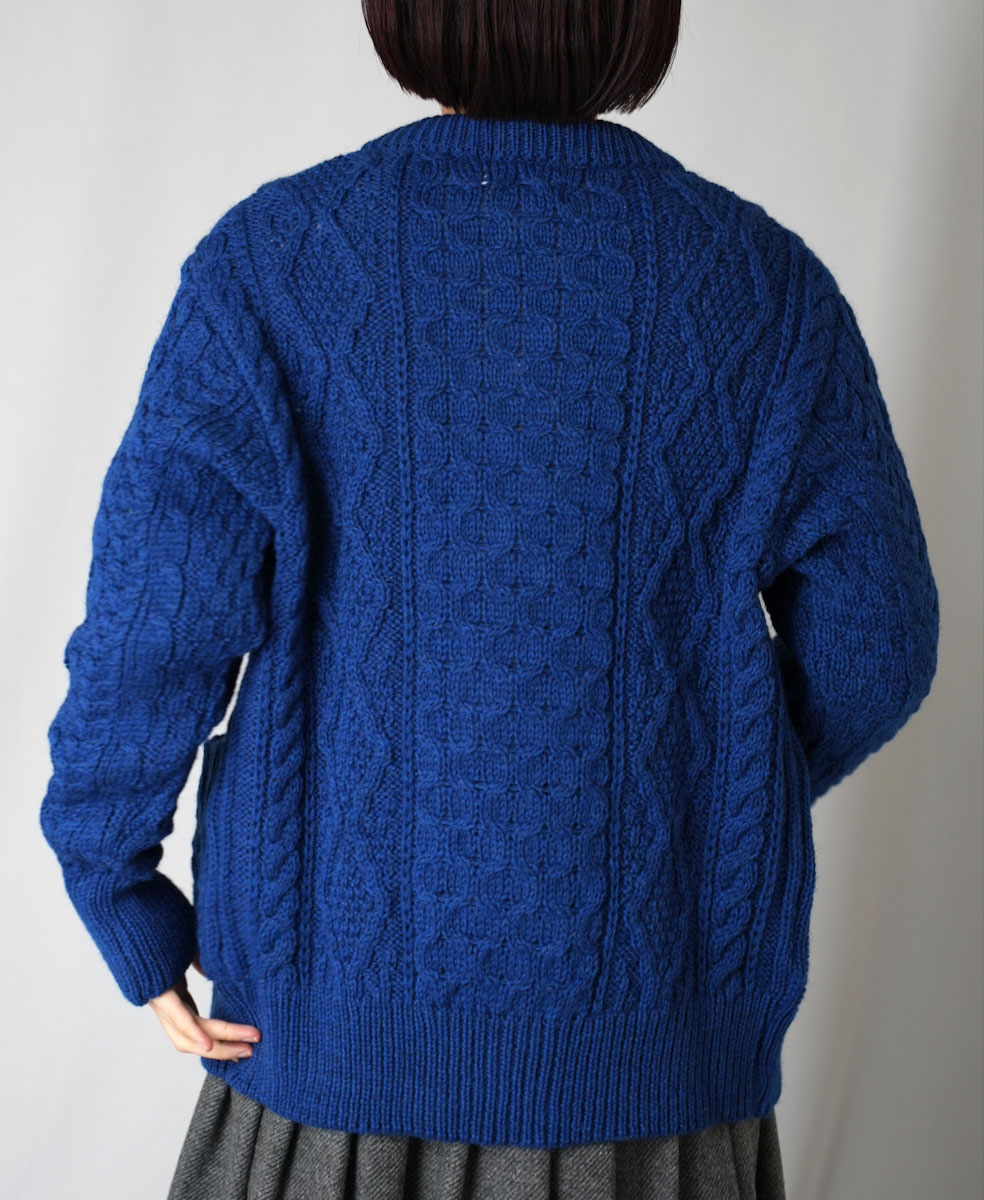 CHT1951W (ニット) WOOL ARAN CREW CARDIGAN (WOOD BUTTON)