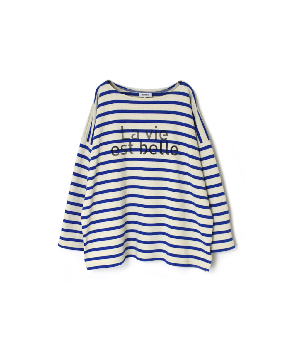 NLA2351P06 (カットソー) "LA VIE" REGULAR STRIPE OVERSIZE L/SL BOAT-NECK BASQUE SHIRT