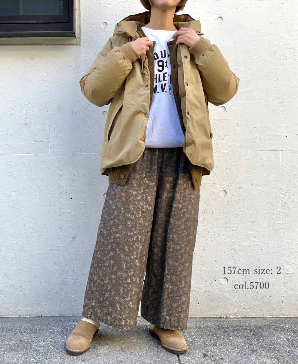 NSL22554 (パンツ) CORDUROY SMALL FLOWER PRINT WIDE EASY PANTS