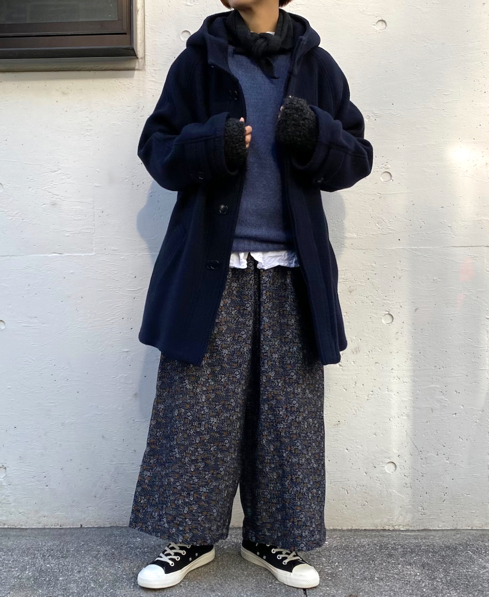 NSL22554 (パンツ) CORDUROY SMALL FLOWER PRINT WIDE EASY PANTS