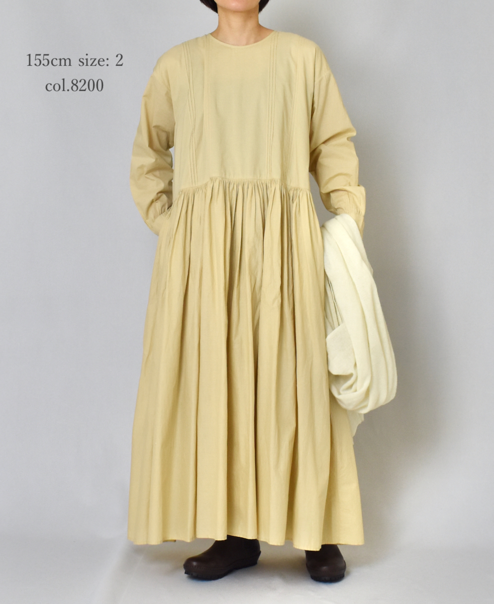NMDS23622 (ワンピース) 60'S ORGANIC CAMBRIC RAJASTHAN TUCK GATHERED PULLOVER DRESS