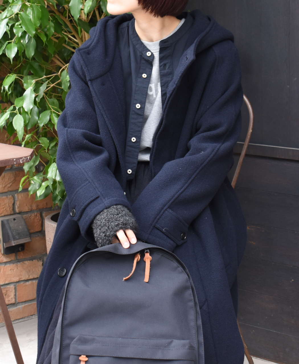 NHT1752WPR (コート) WOOL HOODED COAT