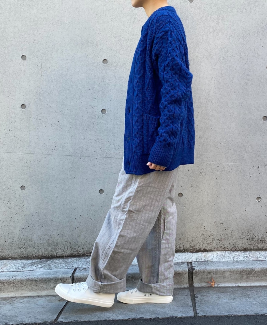 CHT1951W (ニット) WOOL ARAN CREW CARDIGAN (WOOD BUTTON)