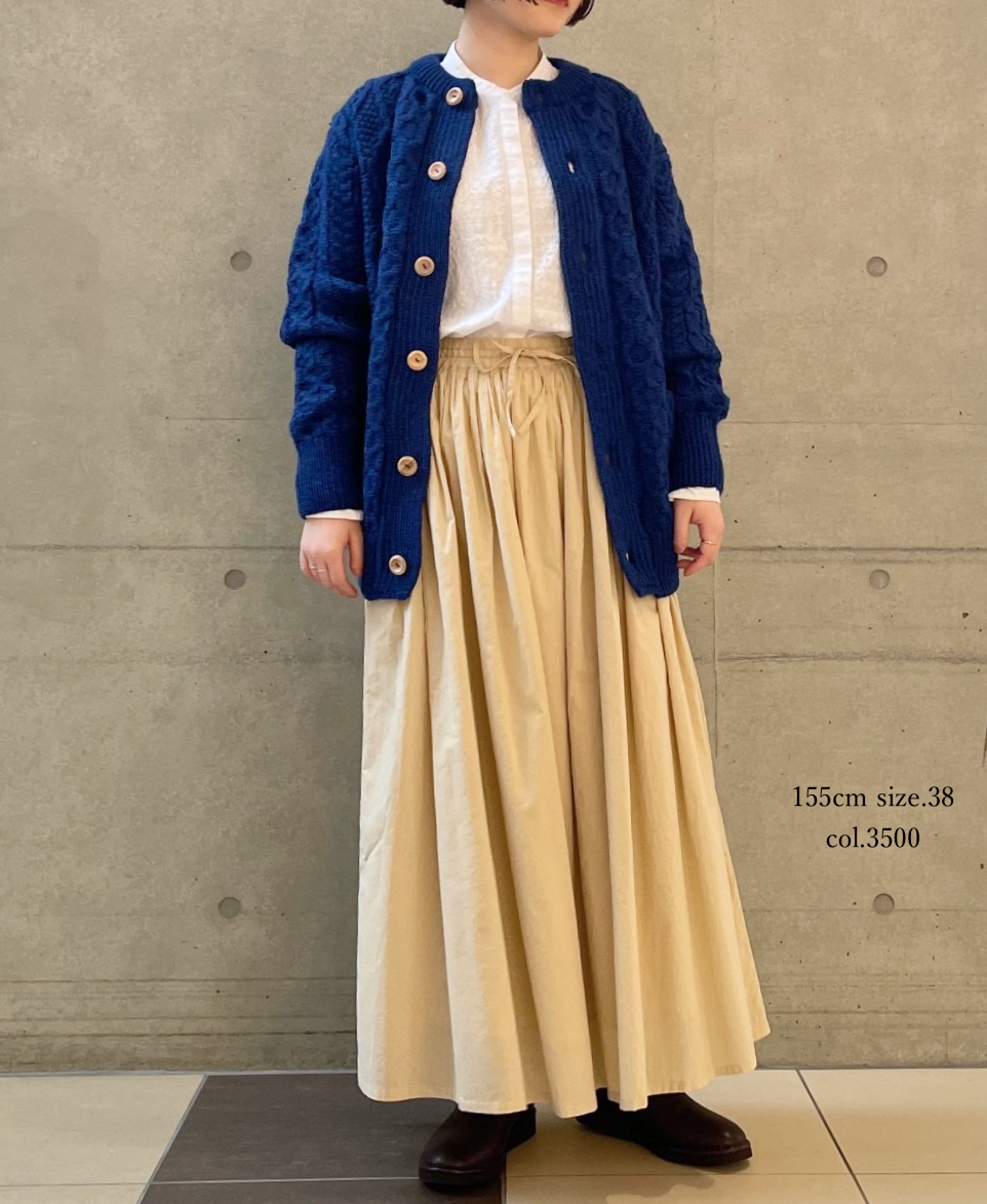 CHT1951W (ニット) WOOL ARAN CREW CARDIGAN (WOOD BUTTON)