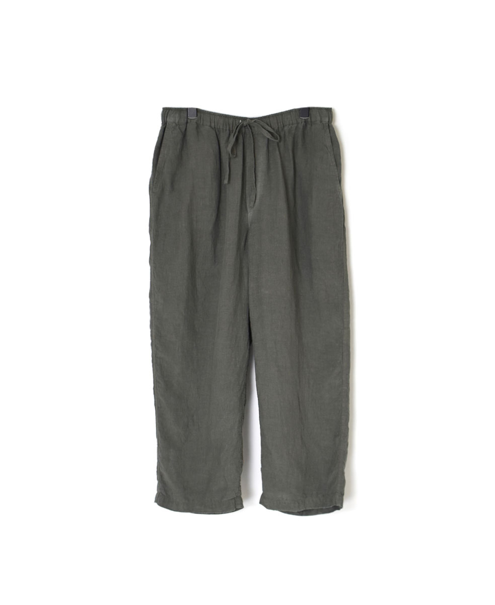 IMDSH2101LPD (パンツ) 60'S POWER LOOM LINEN PLAIN (OVERDYE) EASY CROPPED PANTS