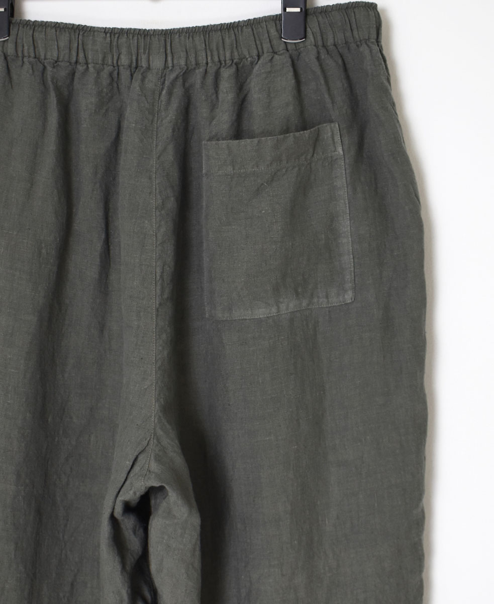 IMDSH2101LPD (パンツ) 60'S POWER LOOM LINEN PLAIN (OVERDYE) EASY CROPPED PANTS