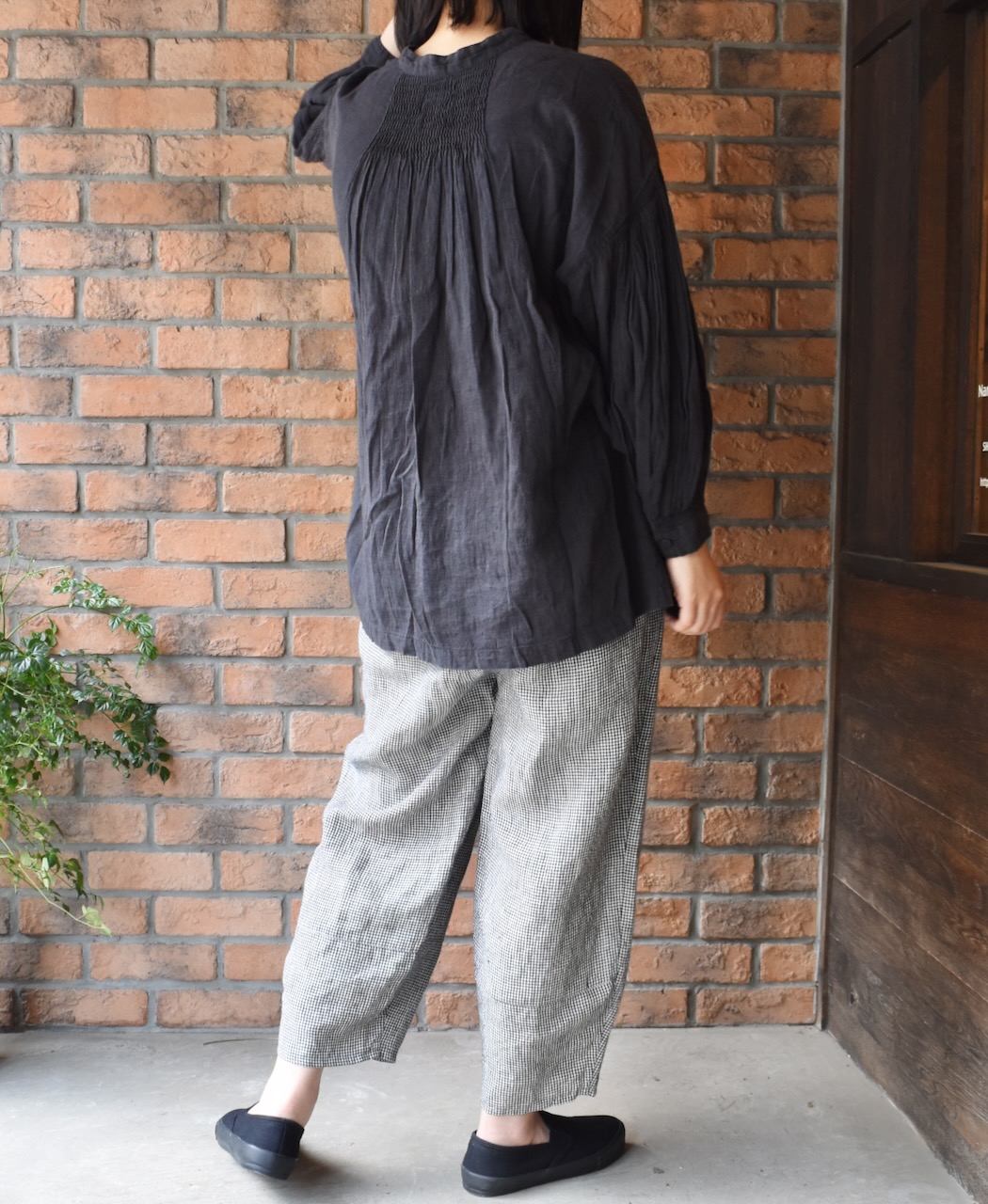 INSL24216 (パンツ) 60'S POWER LOOM LINEN GINGHAM CHECK EASY PANTS