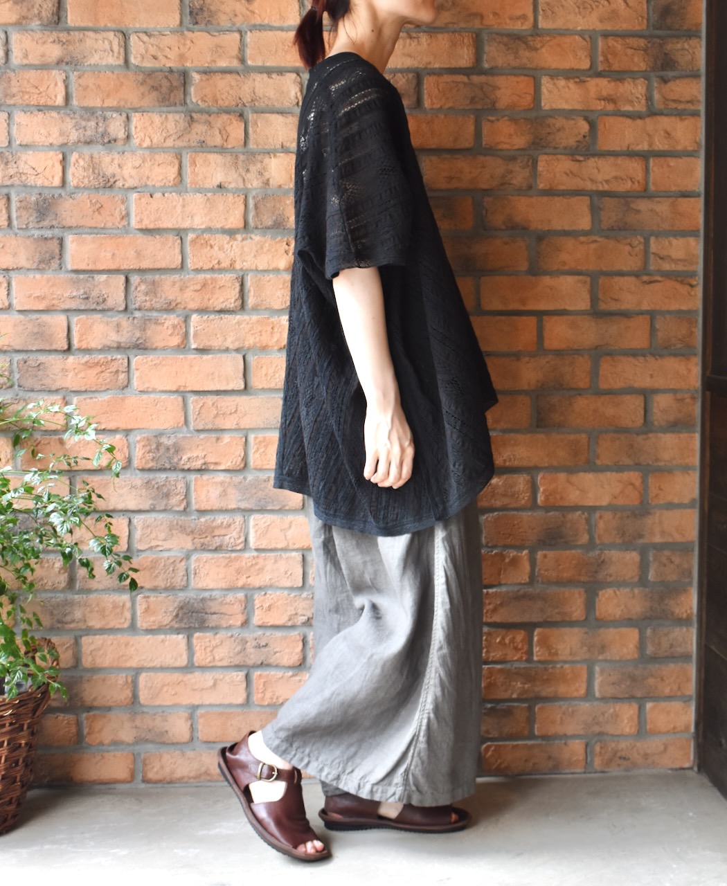 NSL23052 (ポンチョ) COTTON VOILE LACE & PINTUCK ALL LACE PONCHO