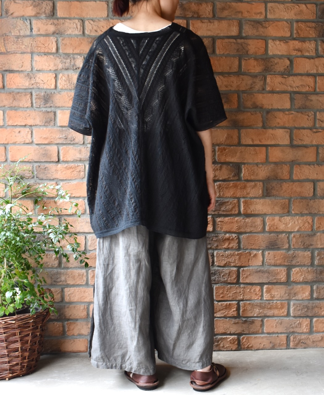 NSL23052 (ポンチョ) COTTON VOILE LACE & PINTUCK ALL LACE PONCHO