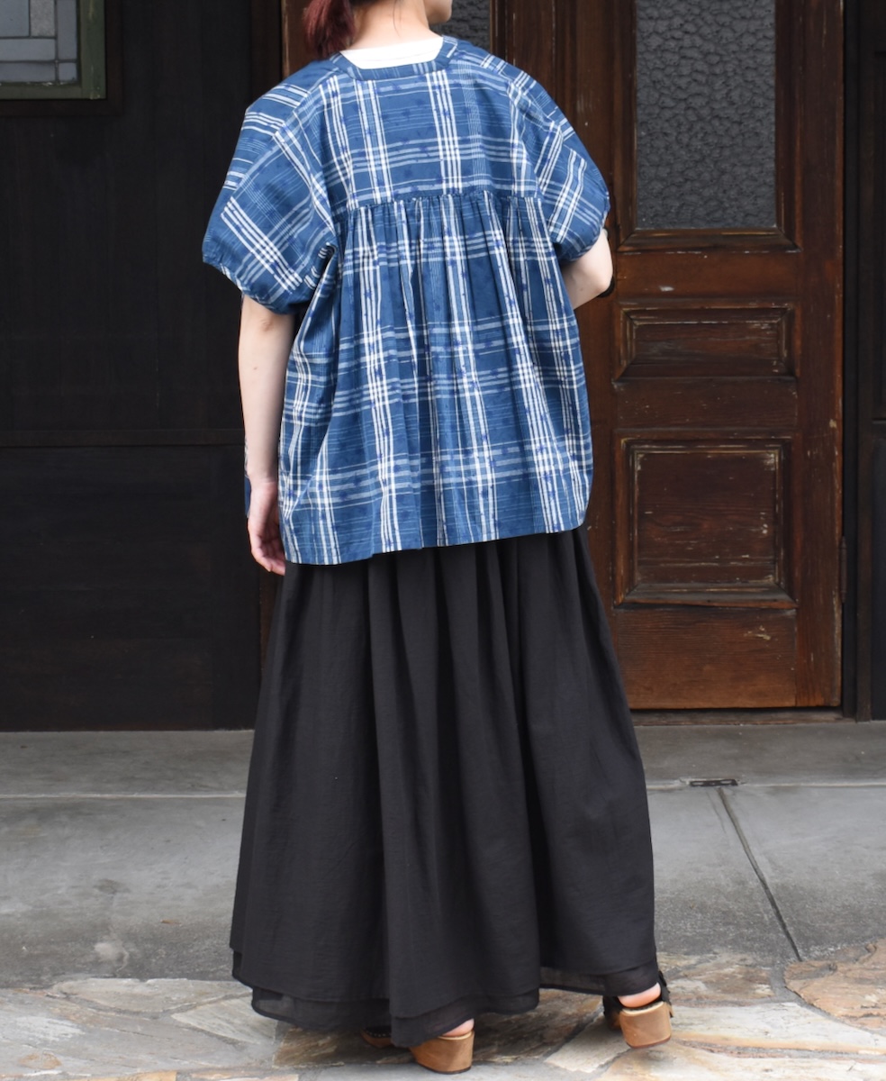 NSL24033 (スカート) COTTON VOILE LACE & PINTUCK LAYERED GATHER SKIRT