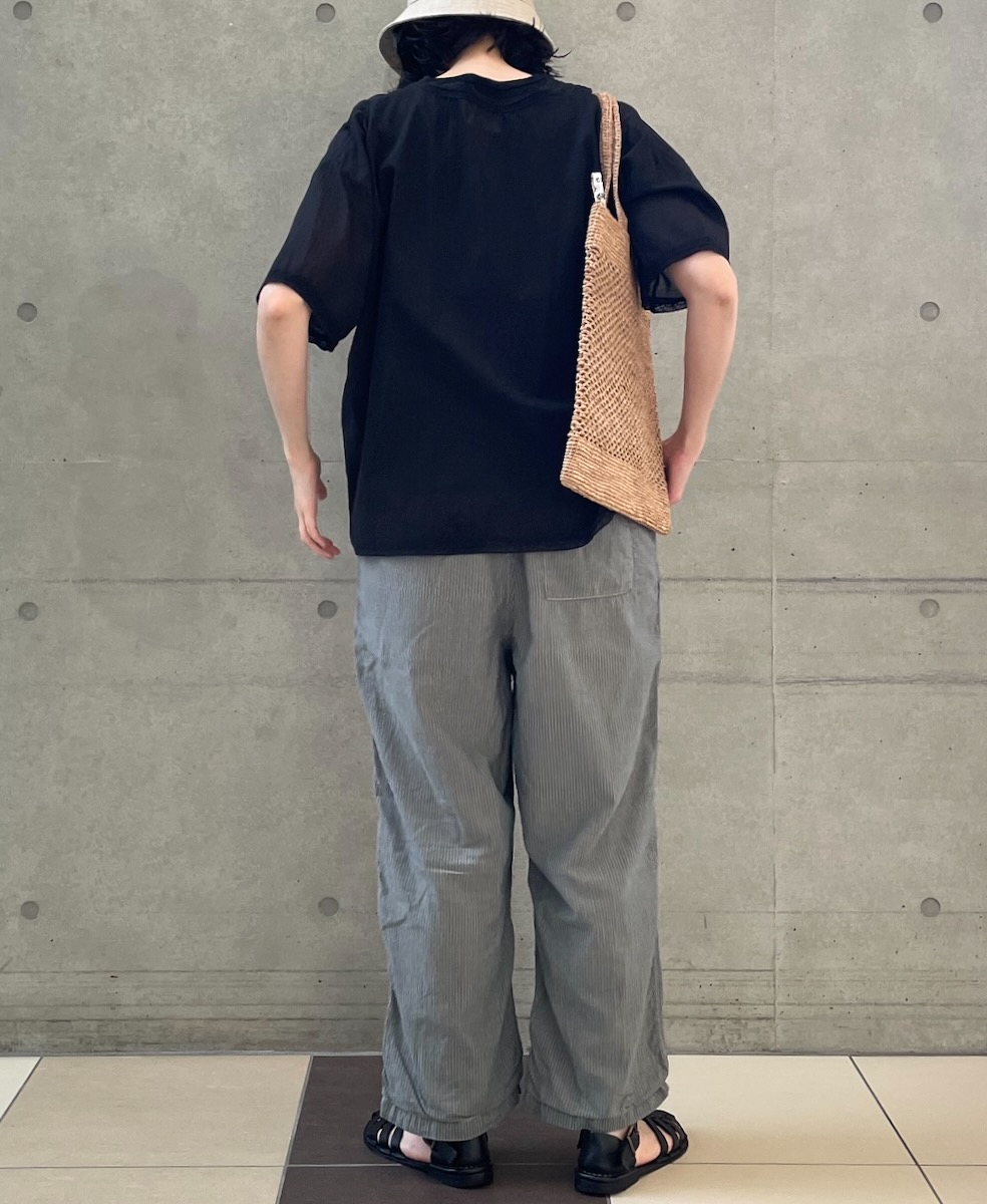 NSL24032 (ブラウス) COTTON VOILE LACE & PINTUCK V-NECK LACE SHORT/SL PULLOVER