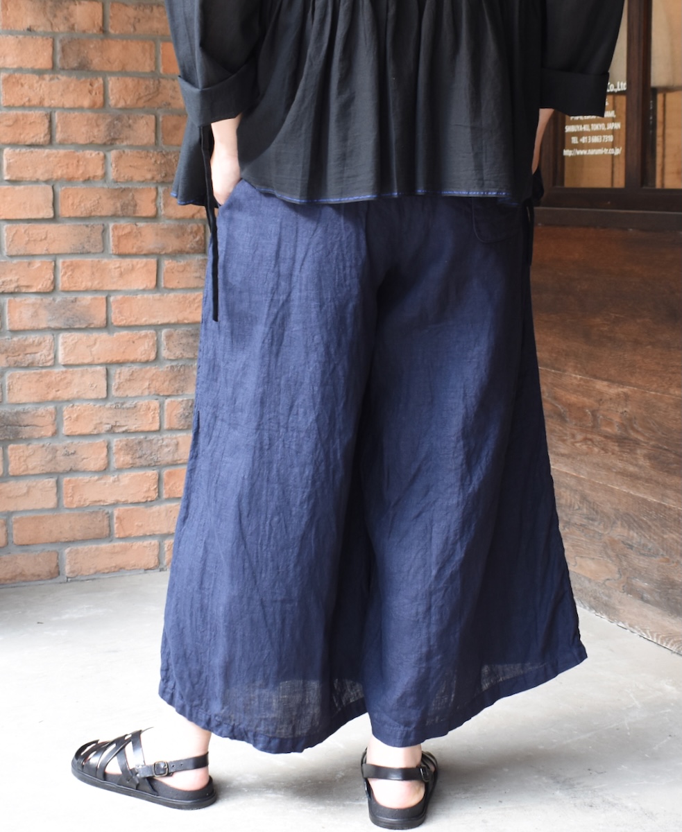 NAM2411LP (キュロット) LINEN PLAIN (OVERDYE) WRAP CULOTTES