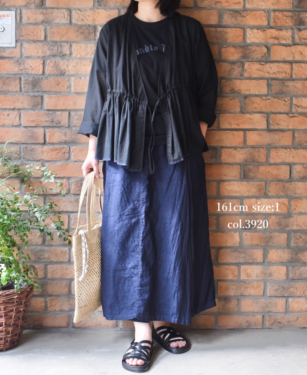 NAM2411LP (キュロット) LINEN PLAIN (OVERDYE) WRAP CULOTTES