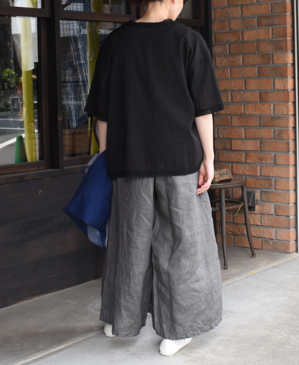 NAM2411LP (キュロット) LINEN PLAIN (OVERDYE) WRAP CULOTTES