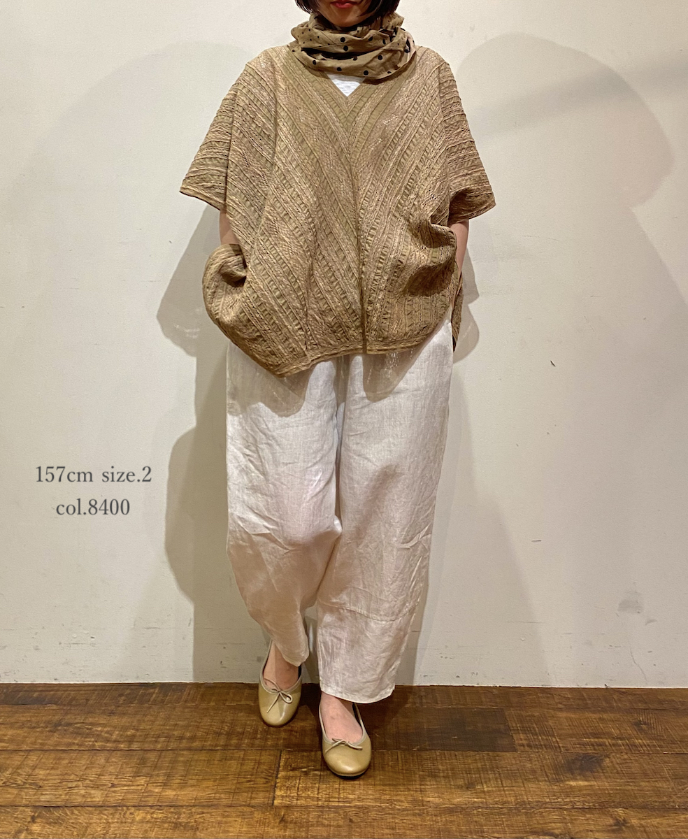 NSL23052 (ポンチョ) COTTON VOILE LACE & PINTUCK ALL LACE PONCHO