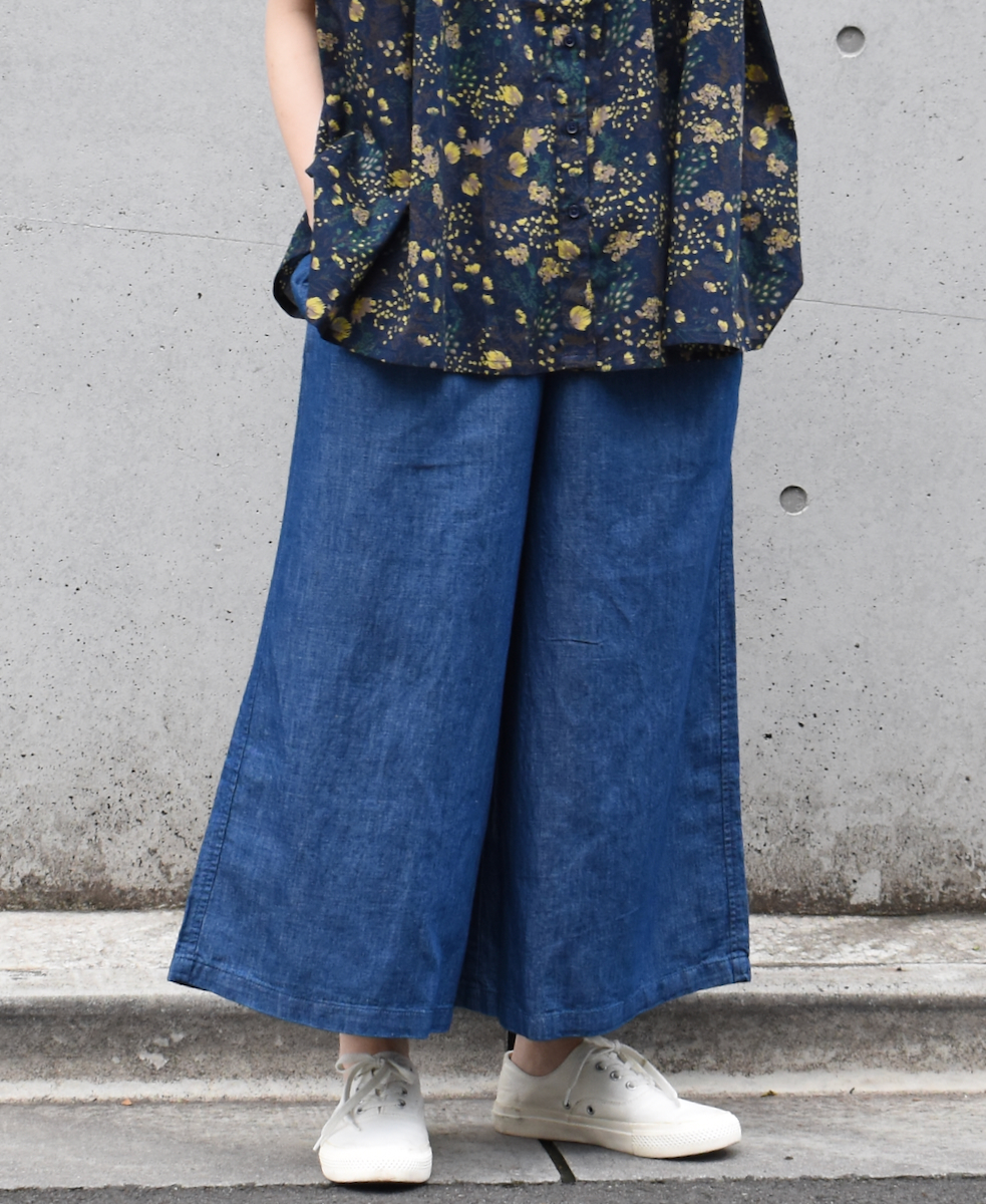 ●GNMDS2062CL (パンツ) 5.1oz WASHED COTTON / LINEN DENIM WIDE EASY PANTS