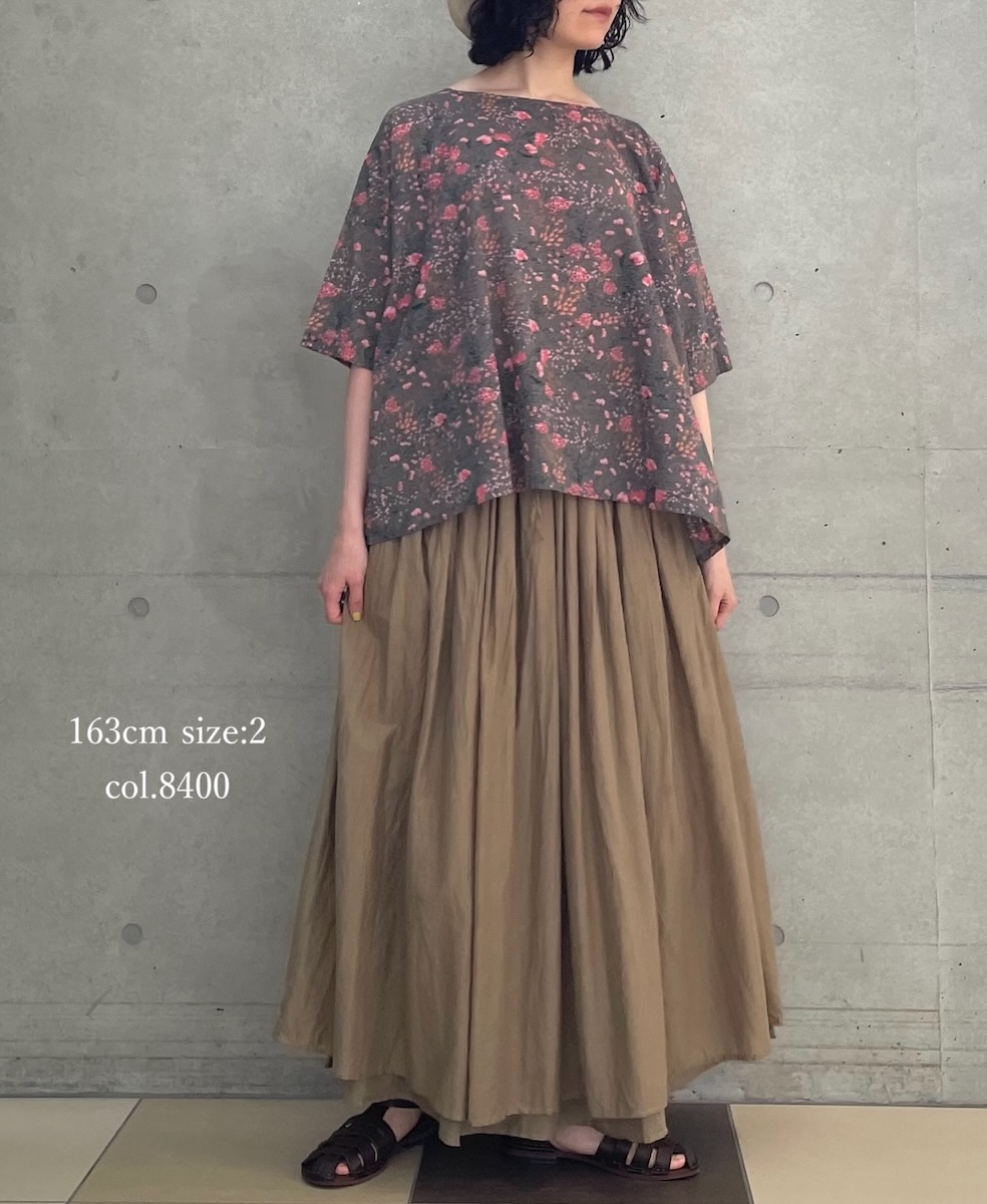 NSL24033 (スカート) COTTON VOILE LACE & PINTUCK LAYERED GATHER SKIRT