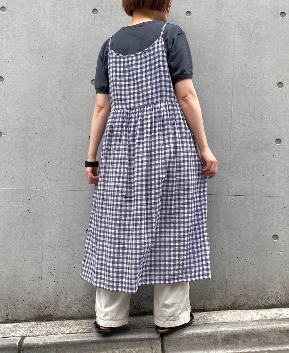 ●NSL24025 (ワンピース) COTTON FANCY GINGHAM CHECK 2WAY CAMISOLE DRESS