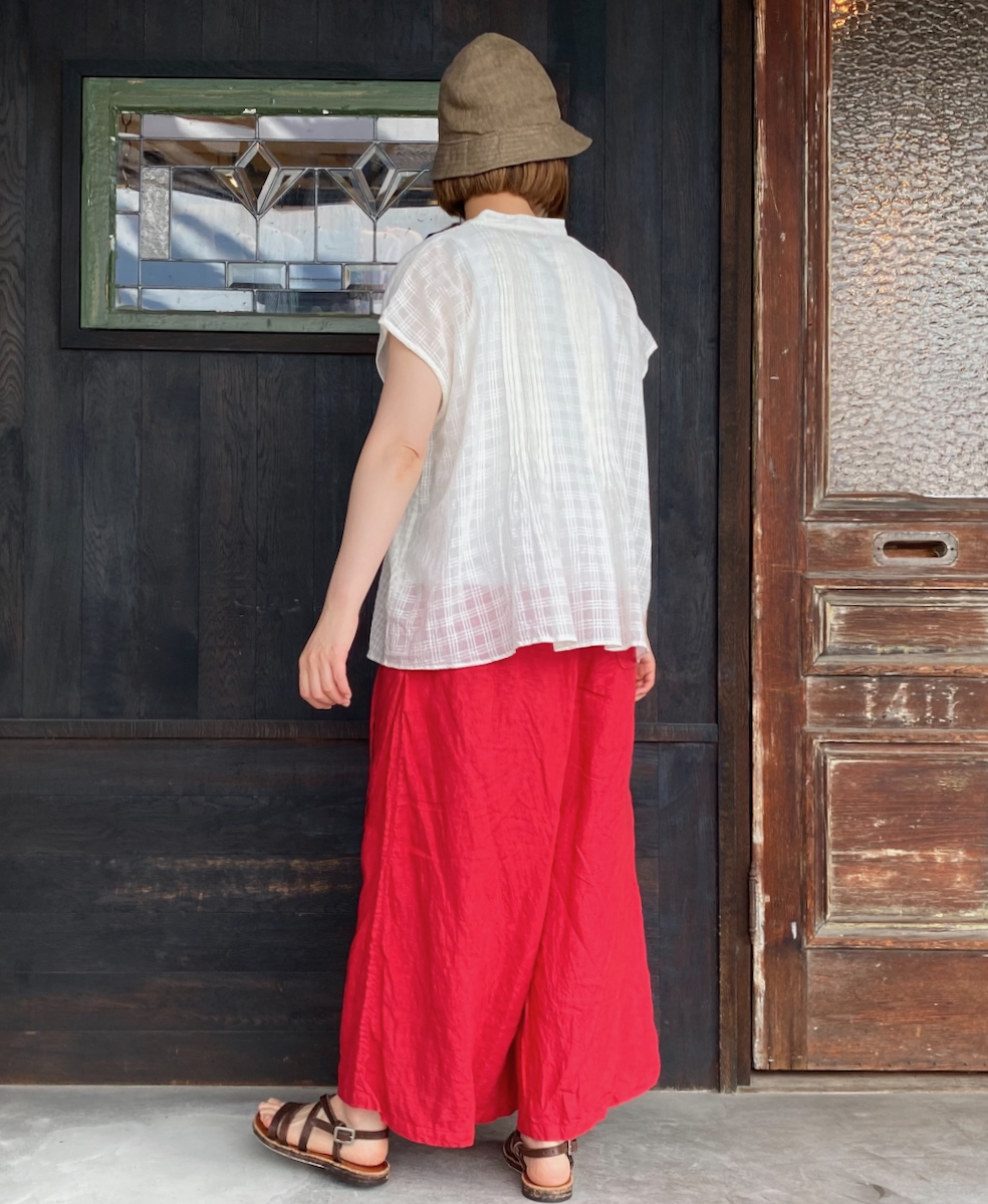 NAM2411LP (キュロット) LINEN PLAIN (OVERDYE) WRAP CULOTTES