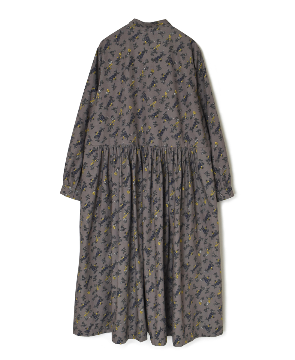 NSL24543(ワンピース) 40s POPLIN FLOWER PRINT BAND COLLAR DRESS