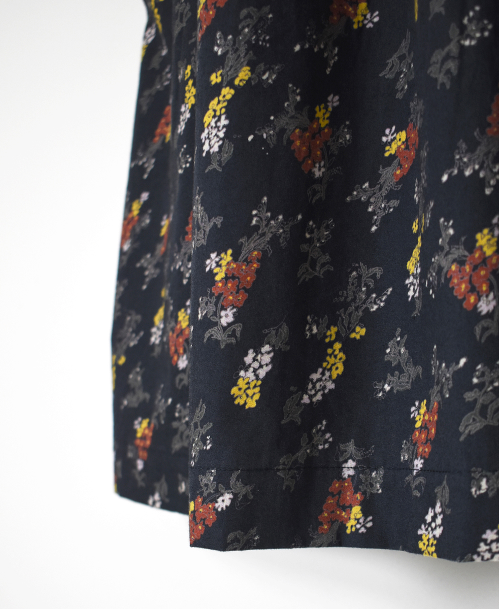 NSL24543(ワンピース) 40s POPLIN FLOWER PRINT BAND COLLAR DRESS