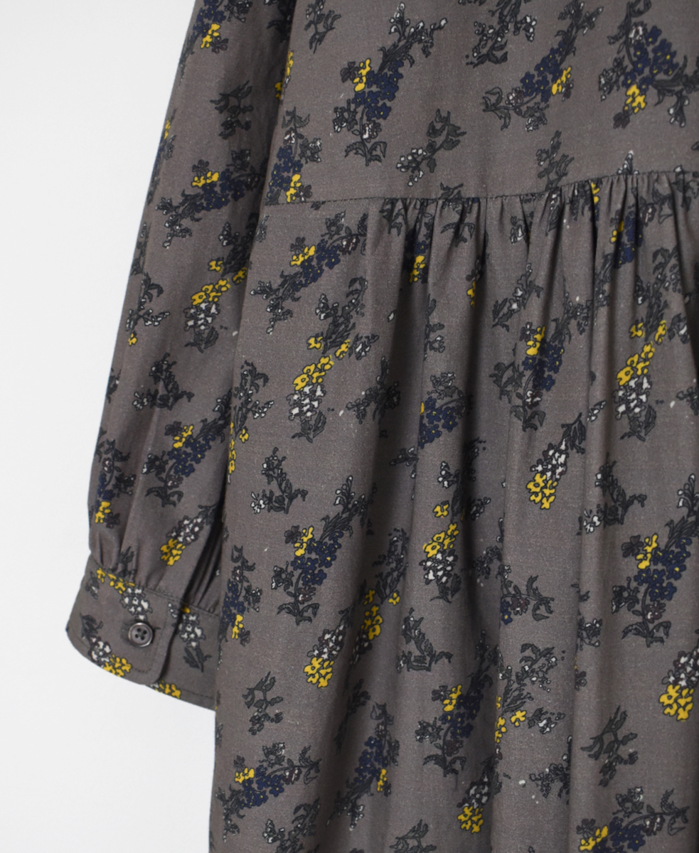 NSL24543(ワンピース) 40s POPLIN FLOWER PRINT BAND COLLAR DRESS