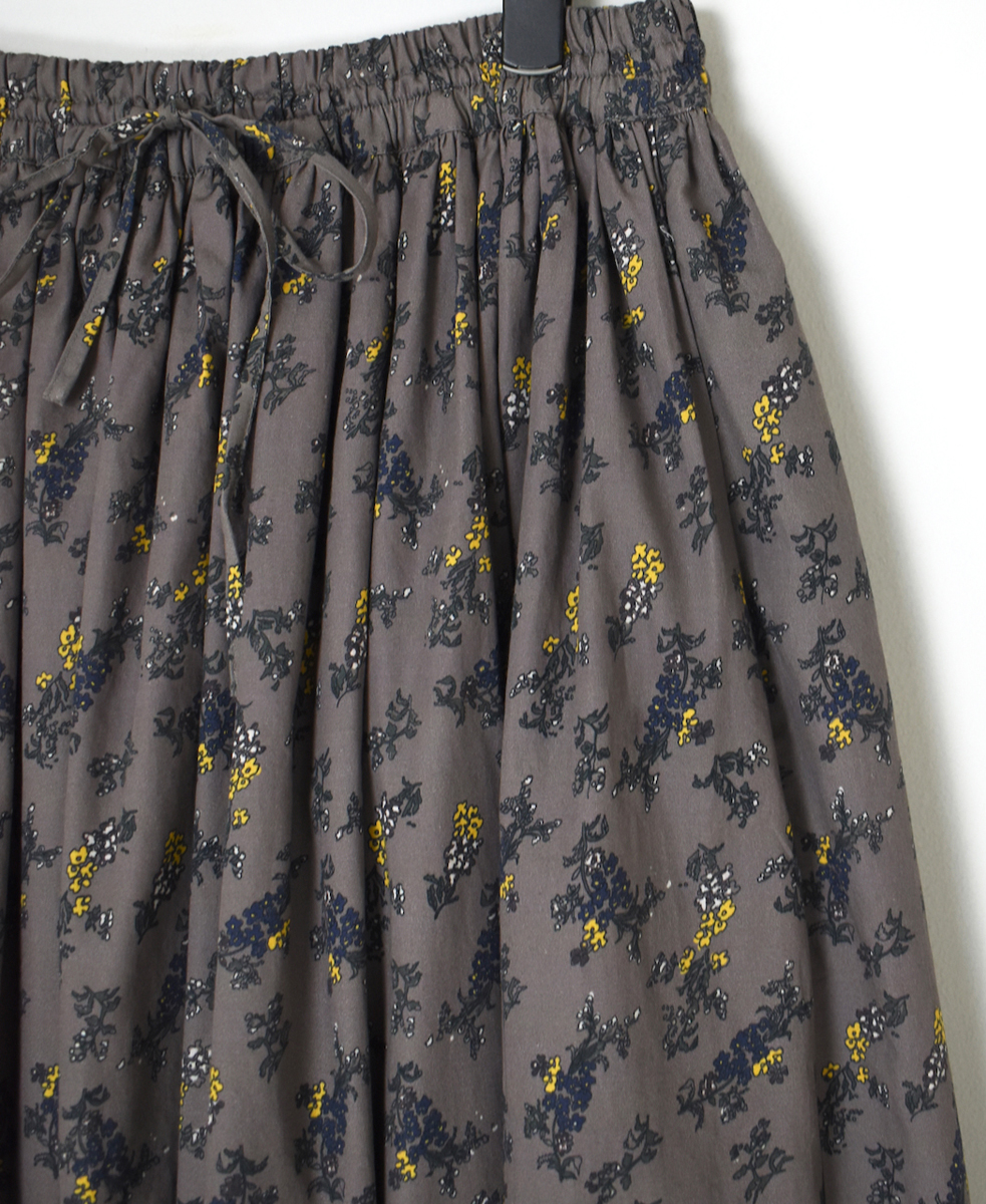 NSL24544(スカート) 40s POPLIN FLOWER PRINT GATHERED SKIRT