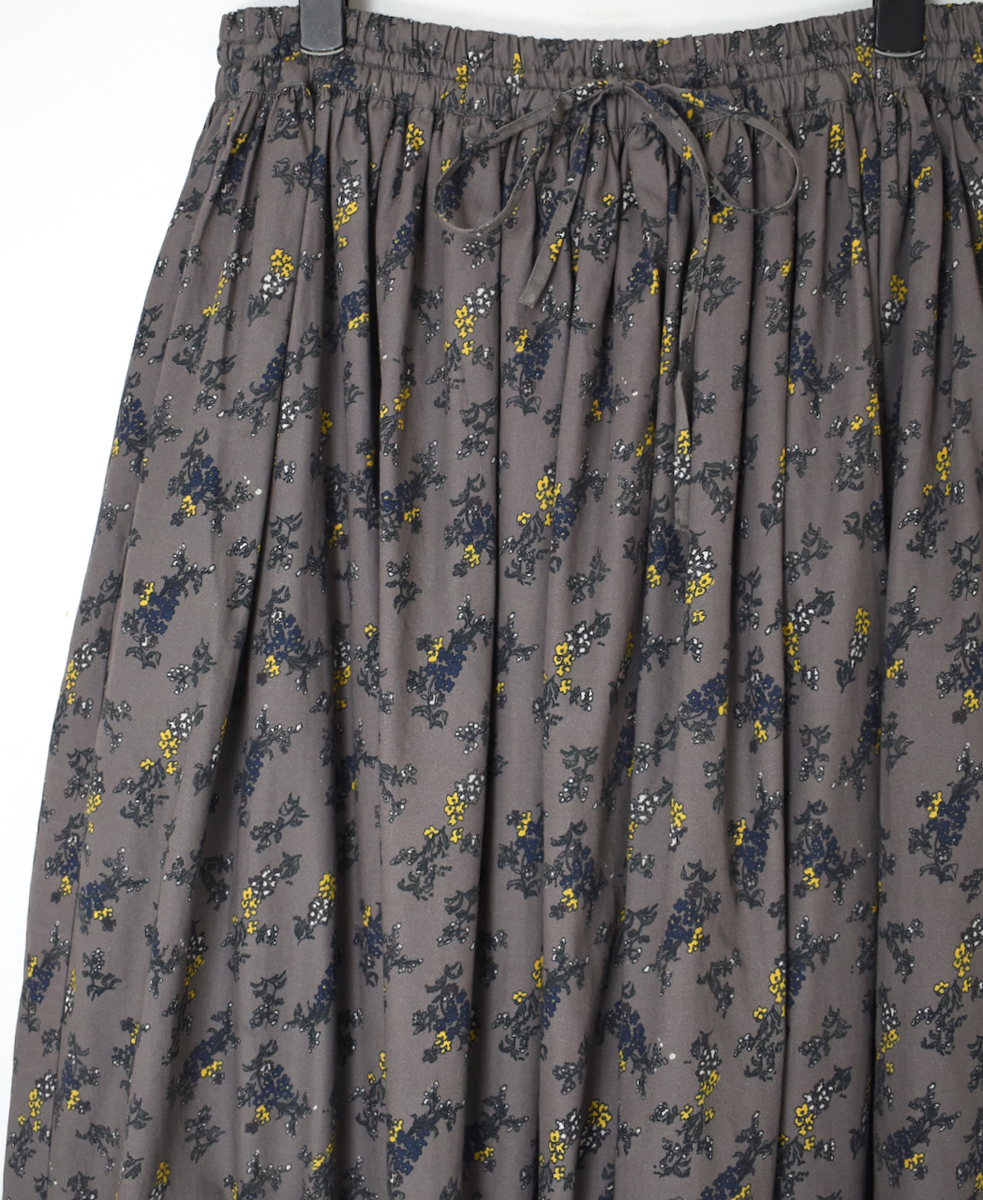 NSL24544(スカート) 40s POPLIN FLOWER PRINT GATHERED SKIRT