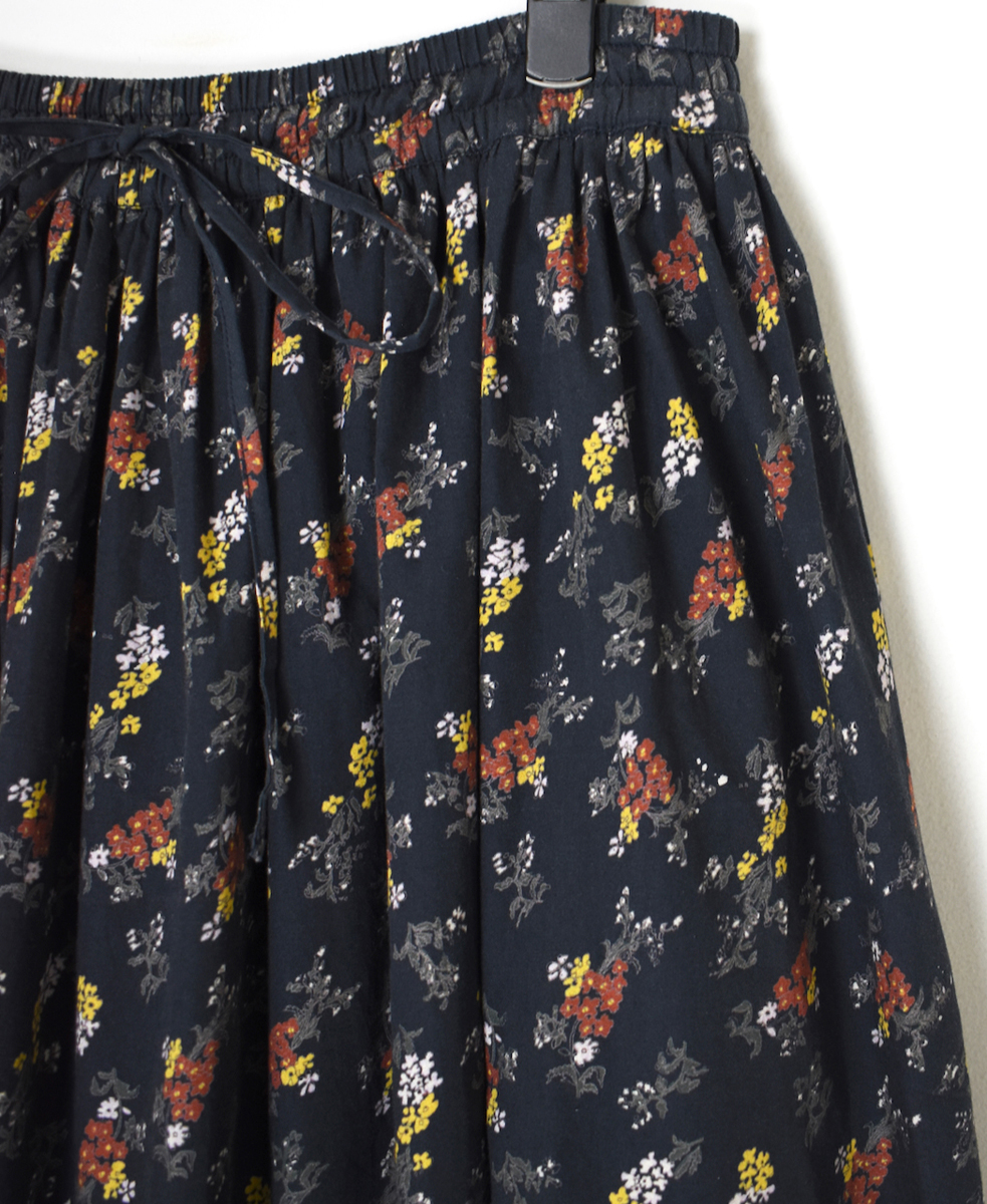 NSL24544(スカート) 40s POPLIN FLOWER PRINT GATHERED SKIRT