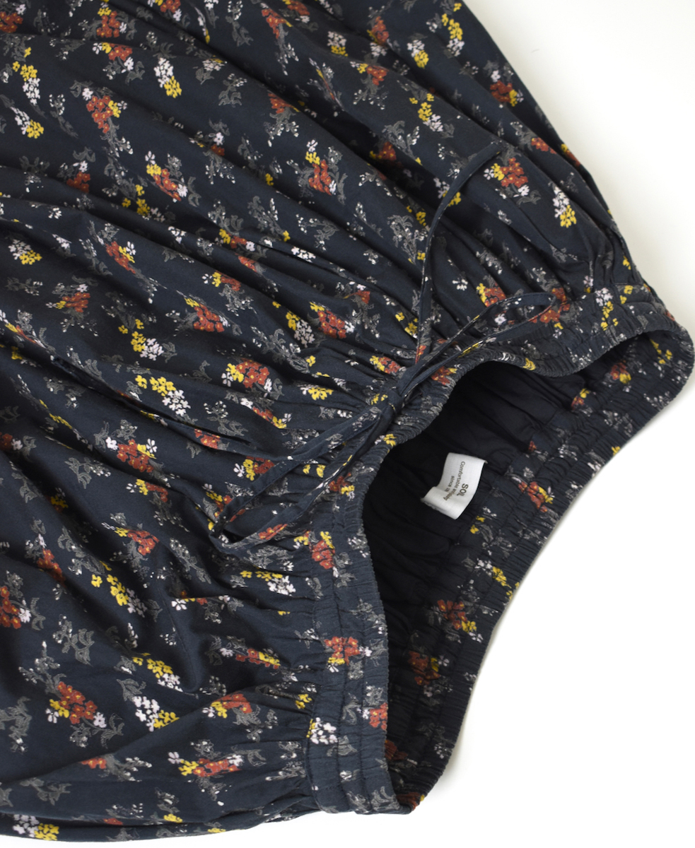 NSL24544(スカート) 40s POPLIN FLOWER PRINT GATHERED SKIRT