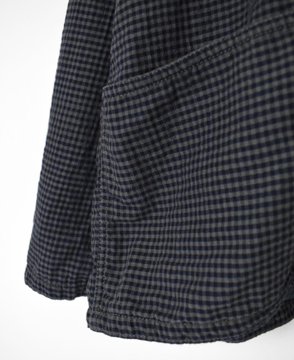 ISNAM2462(ジャケット) 60s COTTON DOUBLE FACE CHECK ROUND COLLER DOUBLE JACKET