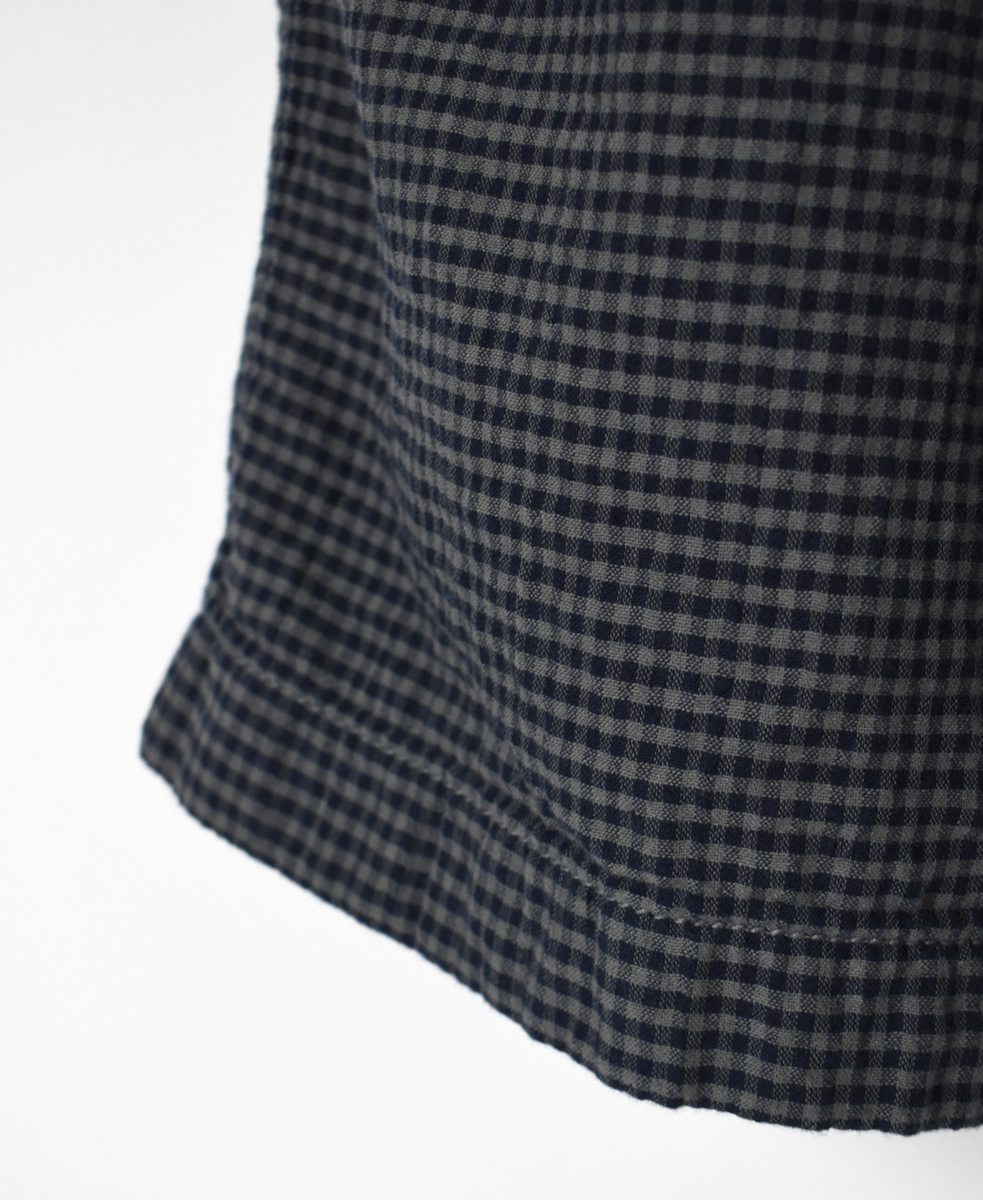 ISNAM2463(スカート) 60s COTTON DOUBLE FACE CHECK EASY GATHERED SKIRT