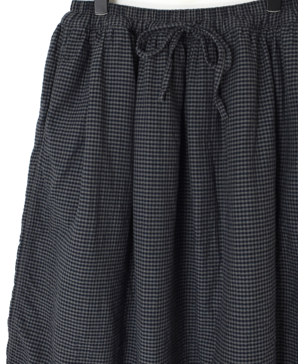 ISNAM2463(スカート) 60s COTTON DOUBLE FACE CHECK EASY GATHERED SKIRT