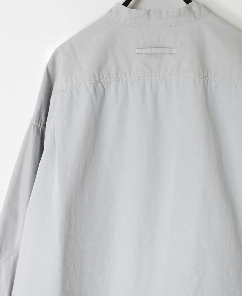 INAM2472PD(シャツ) 40s POPLIN OVER DYED UTILITY BANDED COLLAR LONG SHIRT