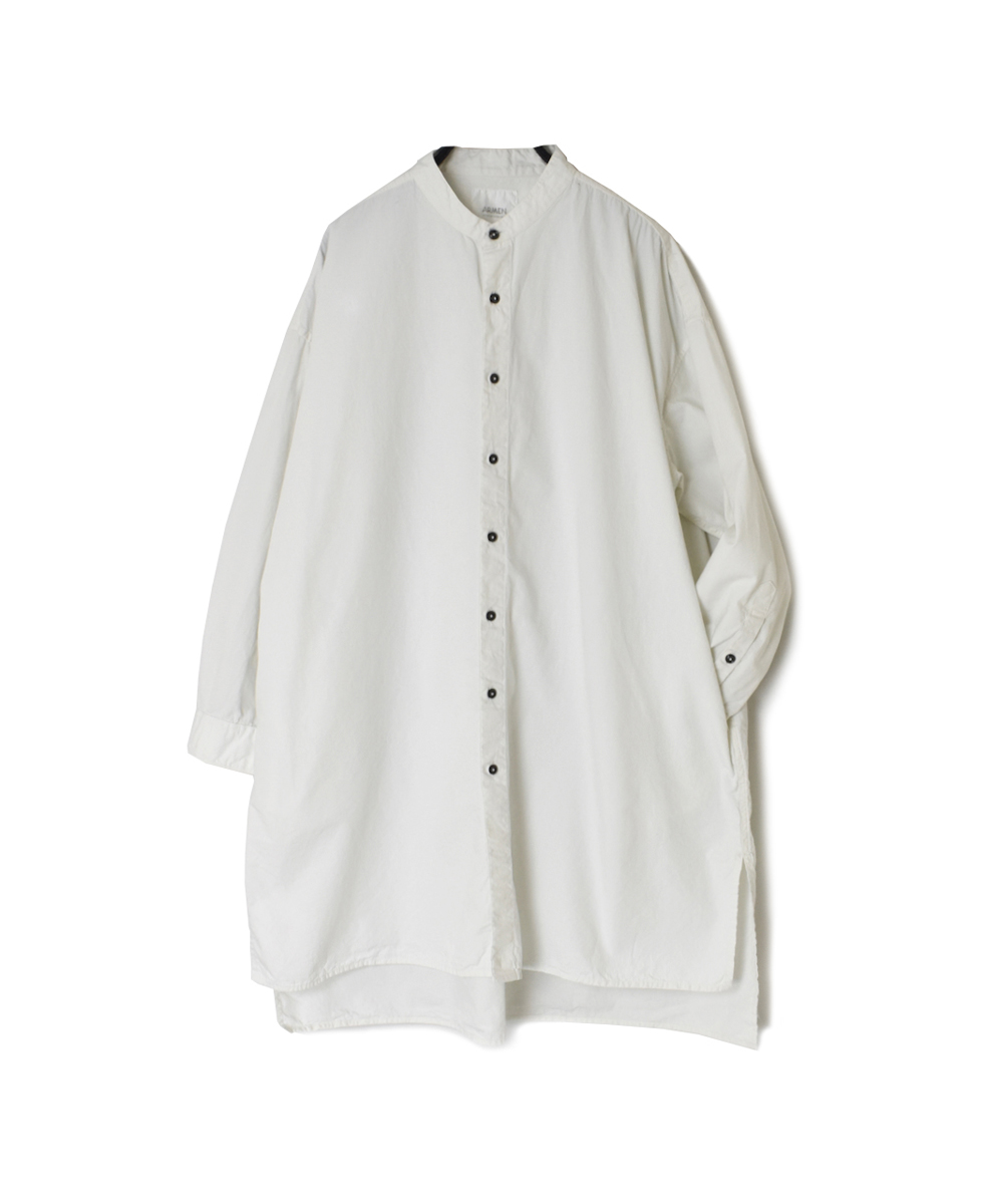 INAM2472PD(シャツ) 40s POPLIN OVER DYED UTILITY BANDED COLLAR LONG SHIRT