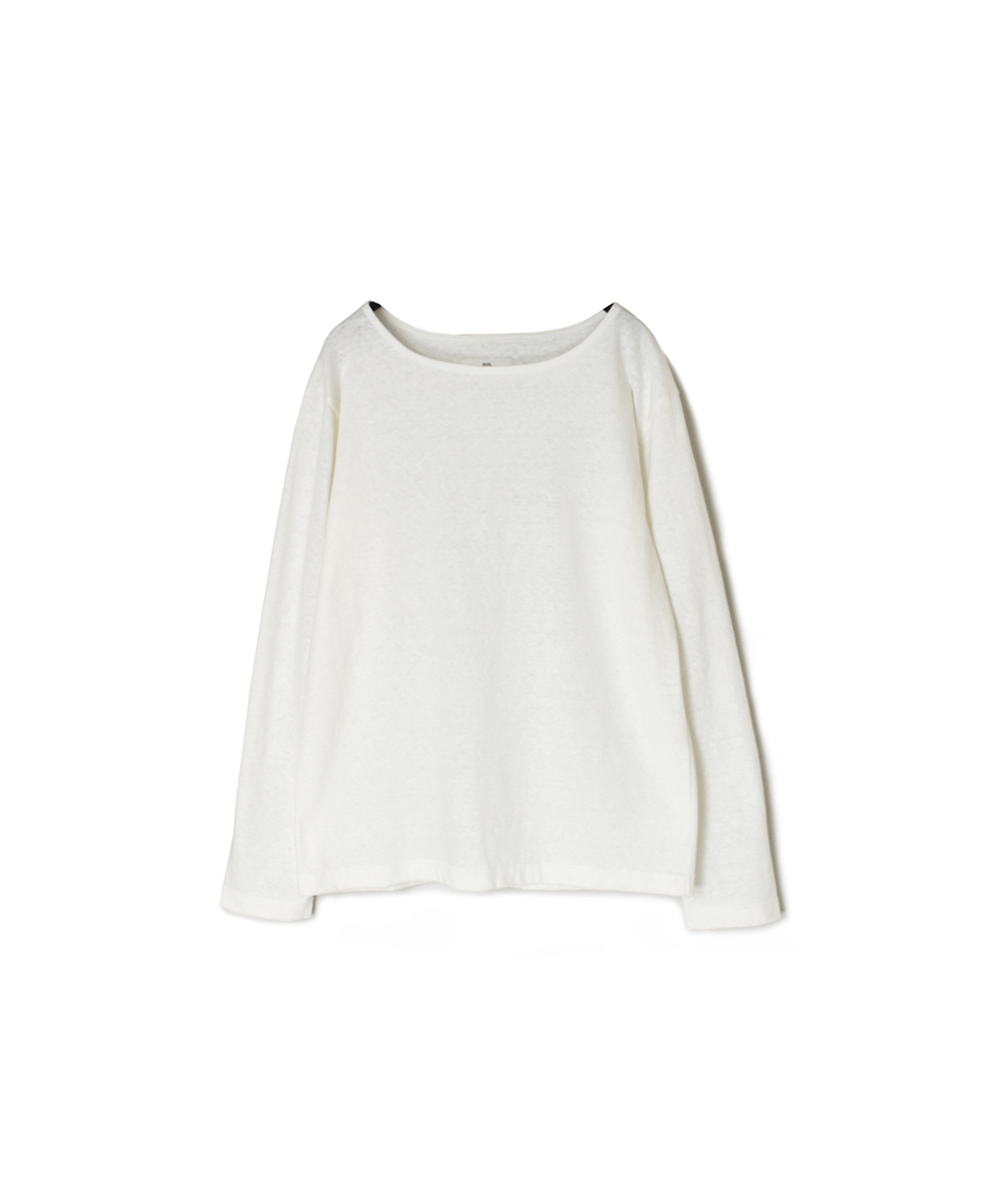 GNSL24563(Tシャツ) COTTON SLUB SINGLE JERSEY BOAT-NECK L/SL T-SHIRT